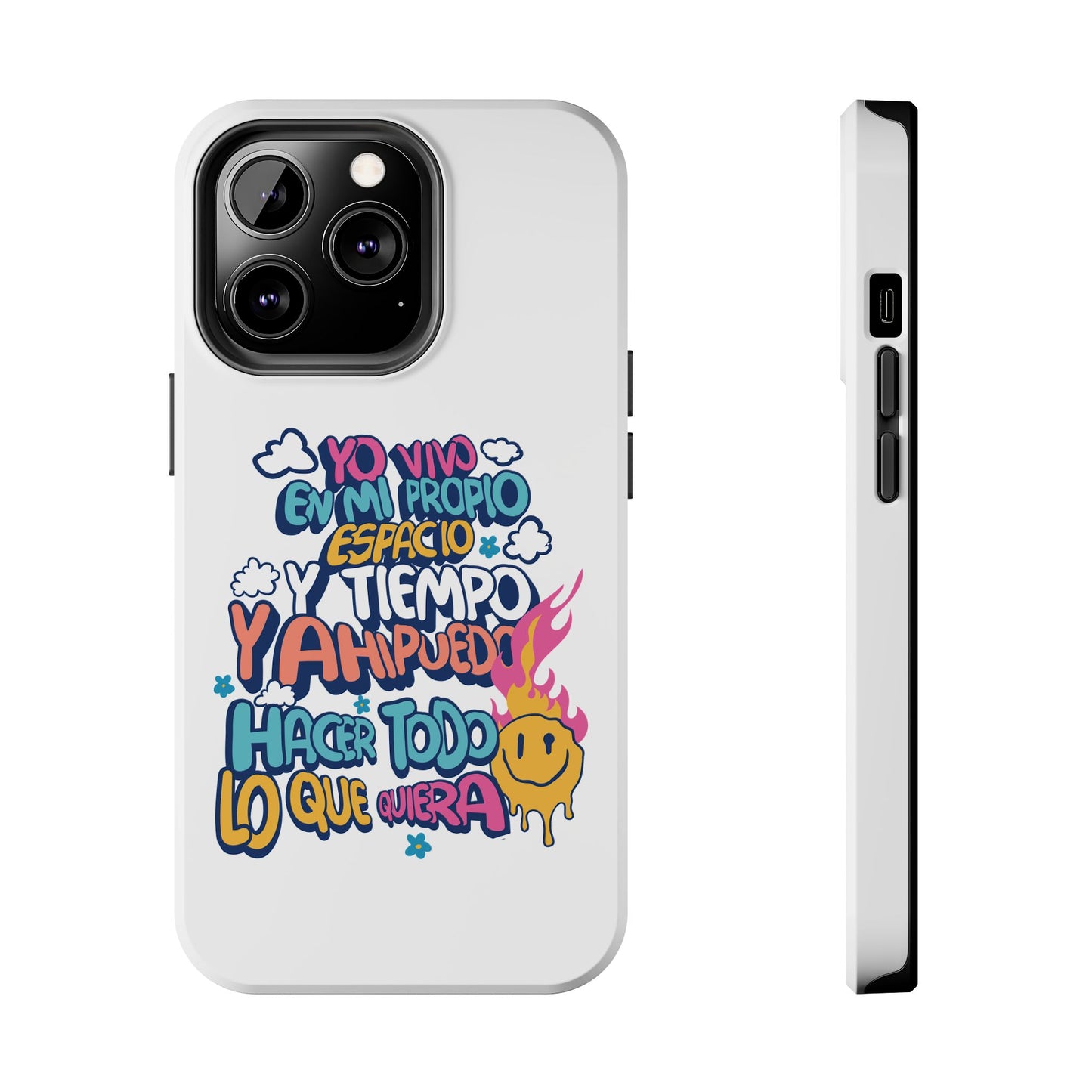 Funda para teléfono "Yo vivo en propio espacio y tiempo" - Blanco
