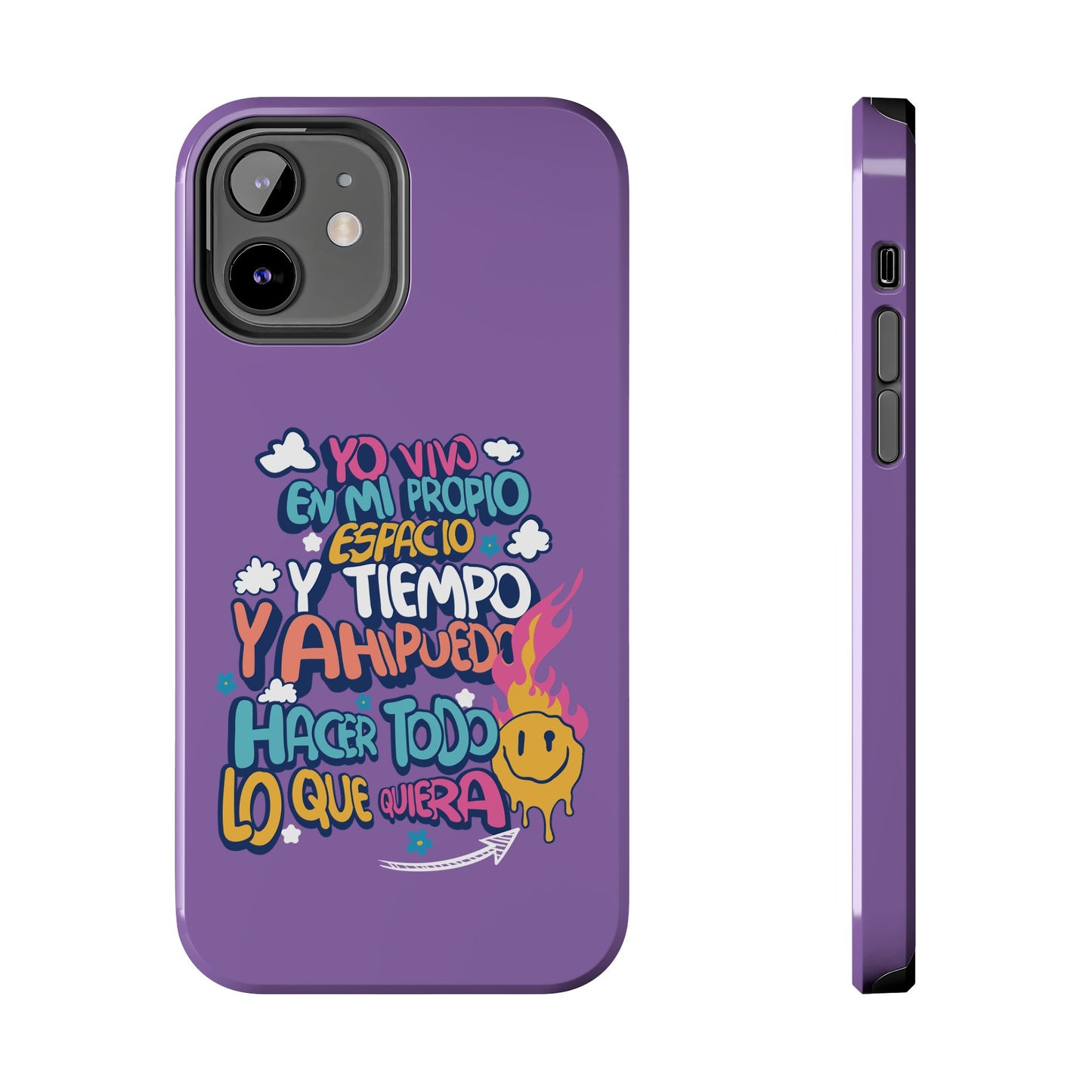 Funda para teléfono "Yo vivo en propio espacio y tiempo" - Lila
