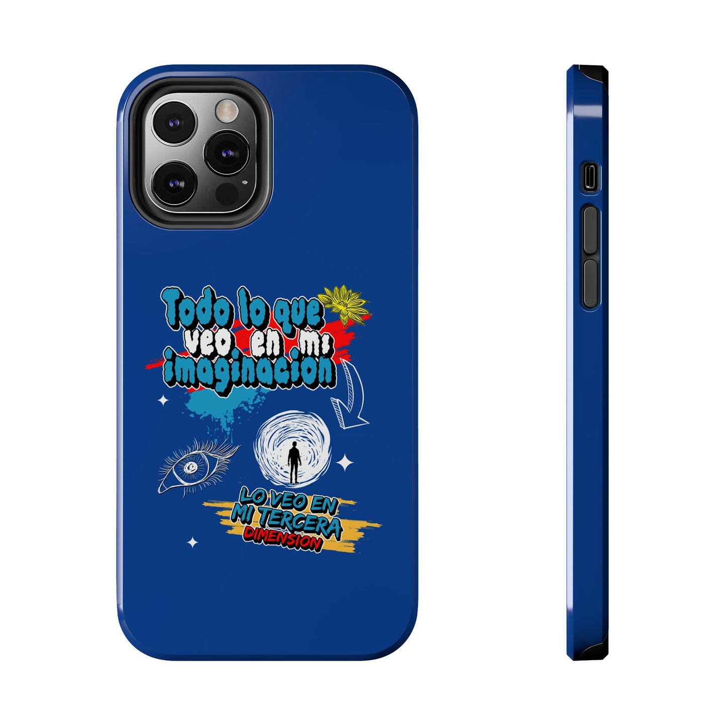 Funda para teléfono "Todo lo que veo en mi imaginación" - Azul