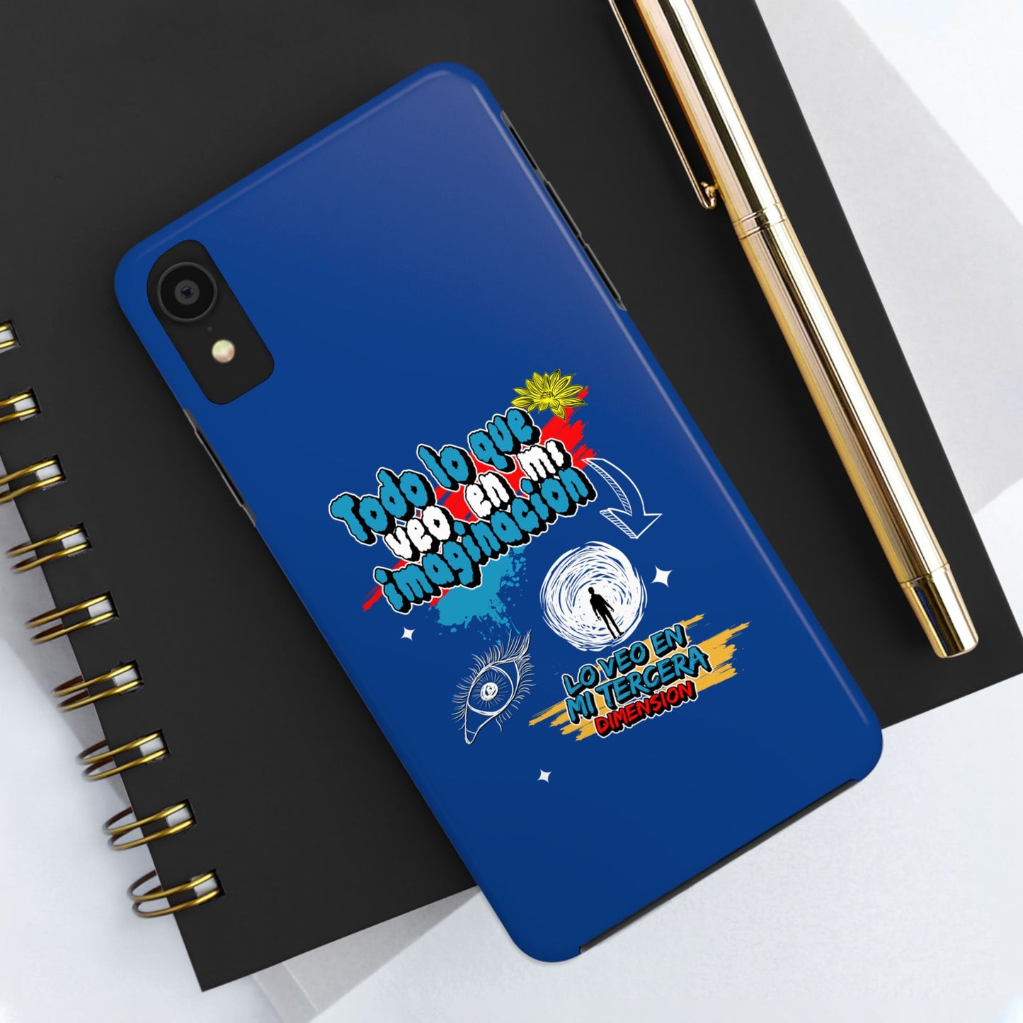 Funda para teléfono "Todo lo que veo en mi imaginación" - Azul
