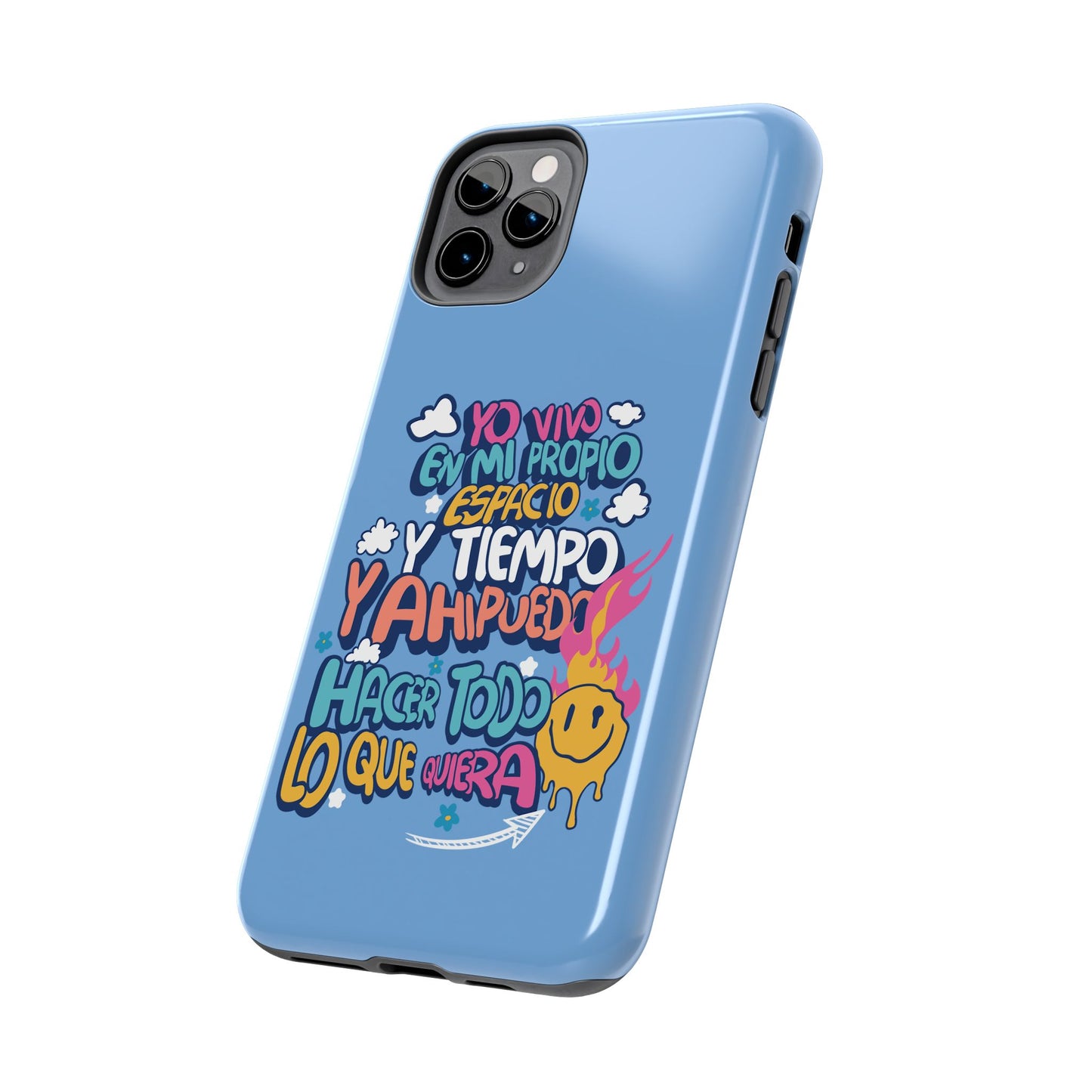Funda para teléfono "Yo vivo en propio espacio y tiempo" - Celeste