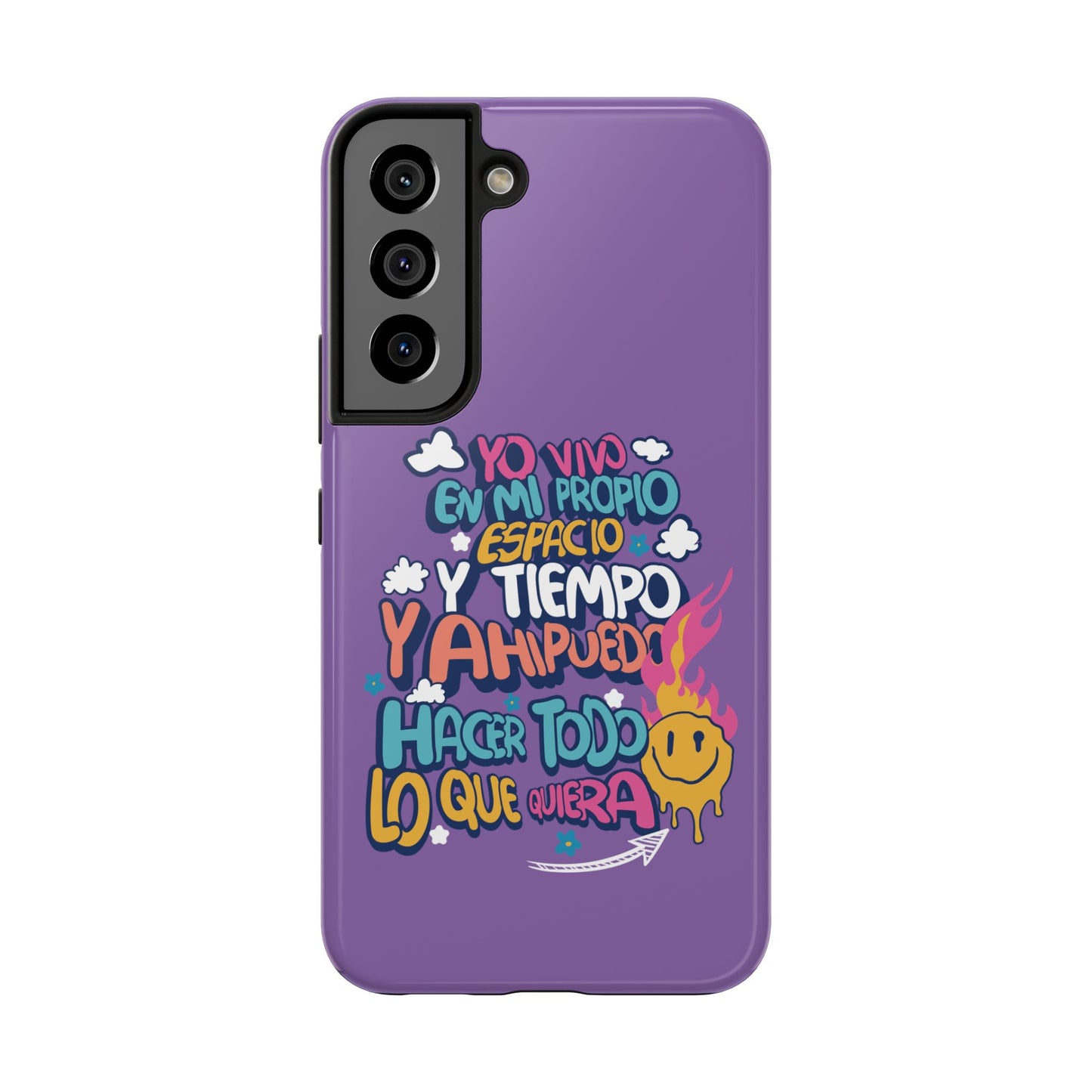Funda para teléfono "Yo vivo en propio espacio y tiempo" - Lila