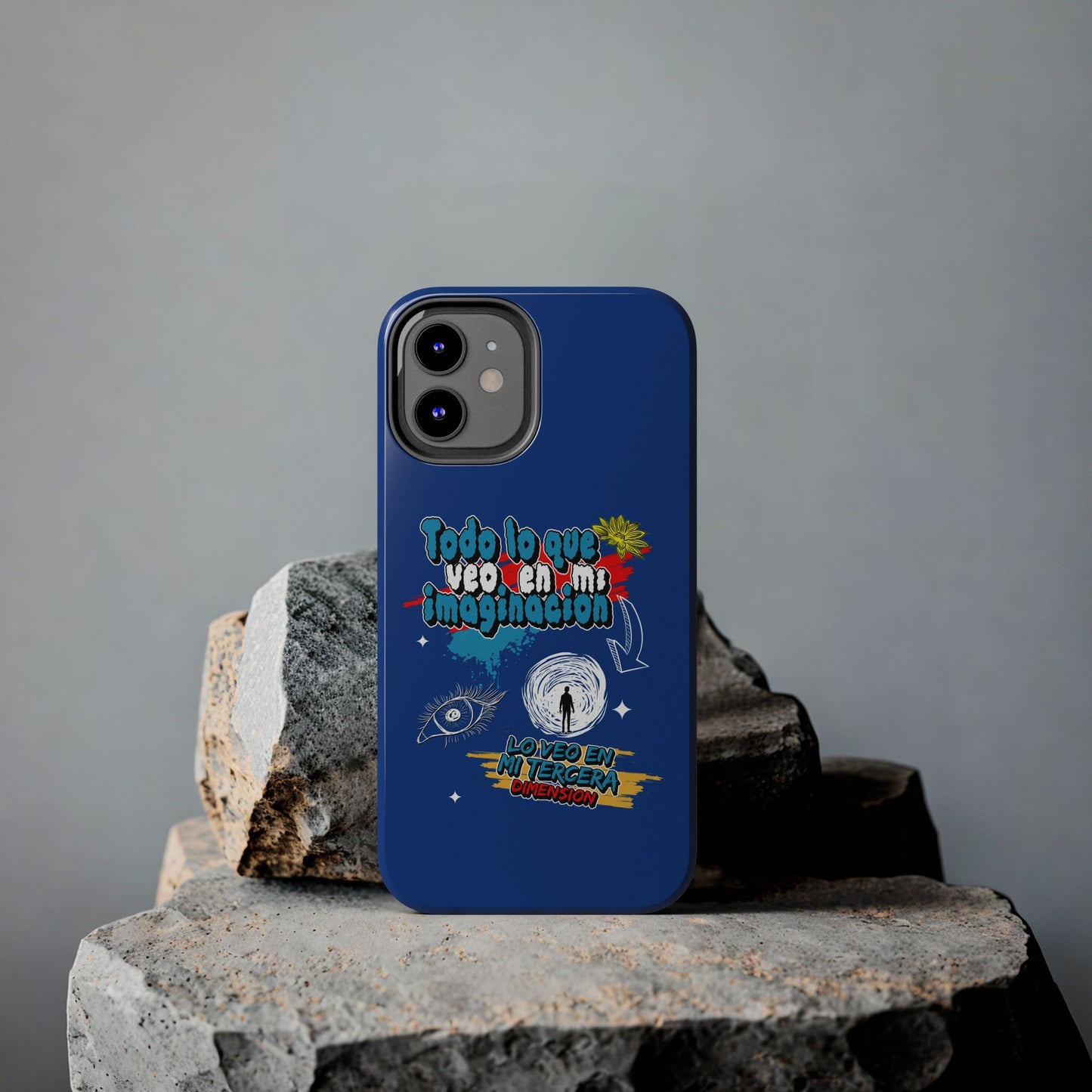 Funda para teléfono "Todo lo que veo en mi imaginación" - Azul
