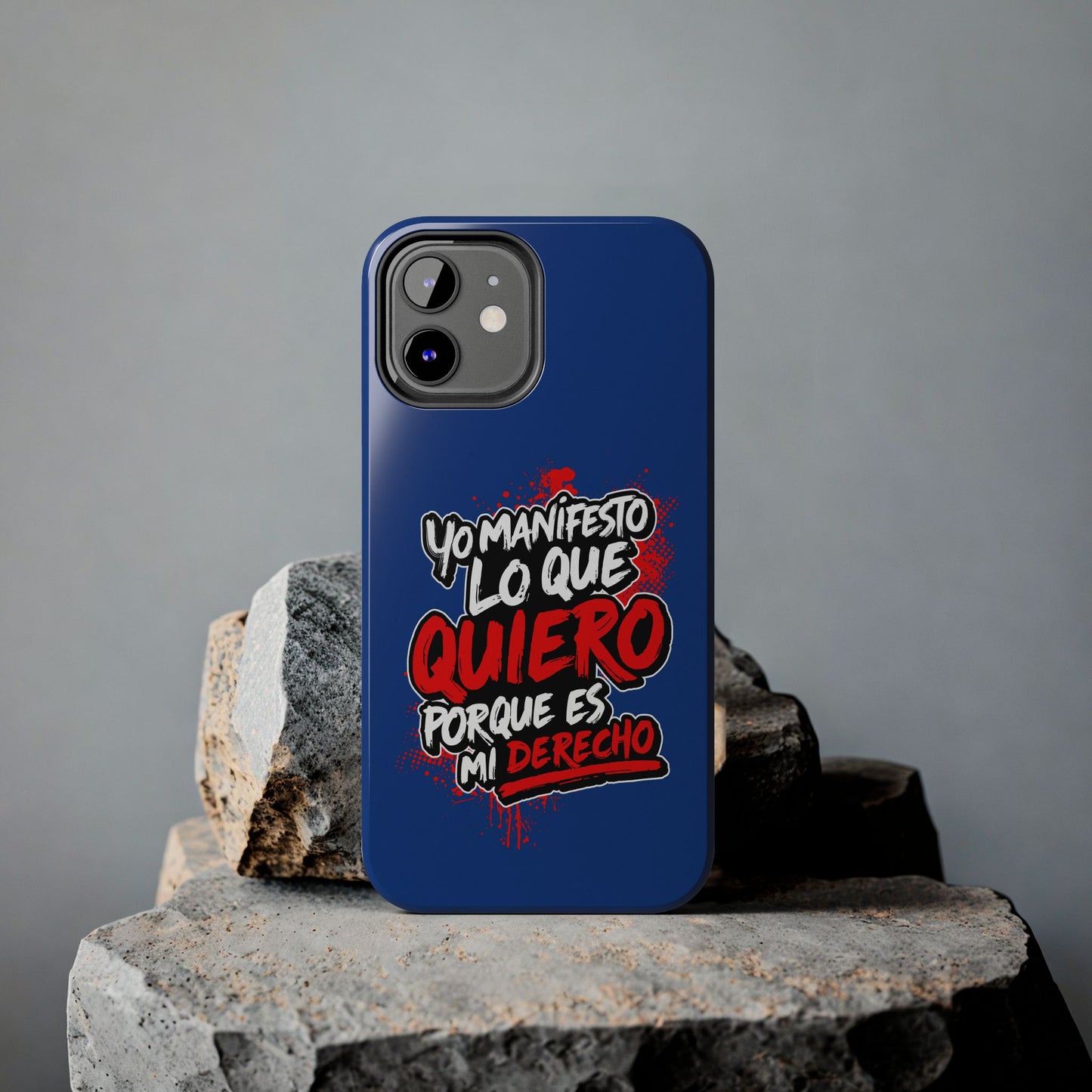 Funda para teléfono "Yo manifiesto lo que quiero" - Azul