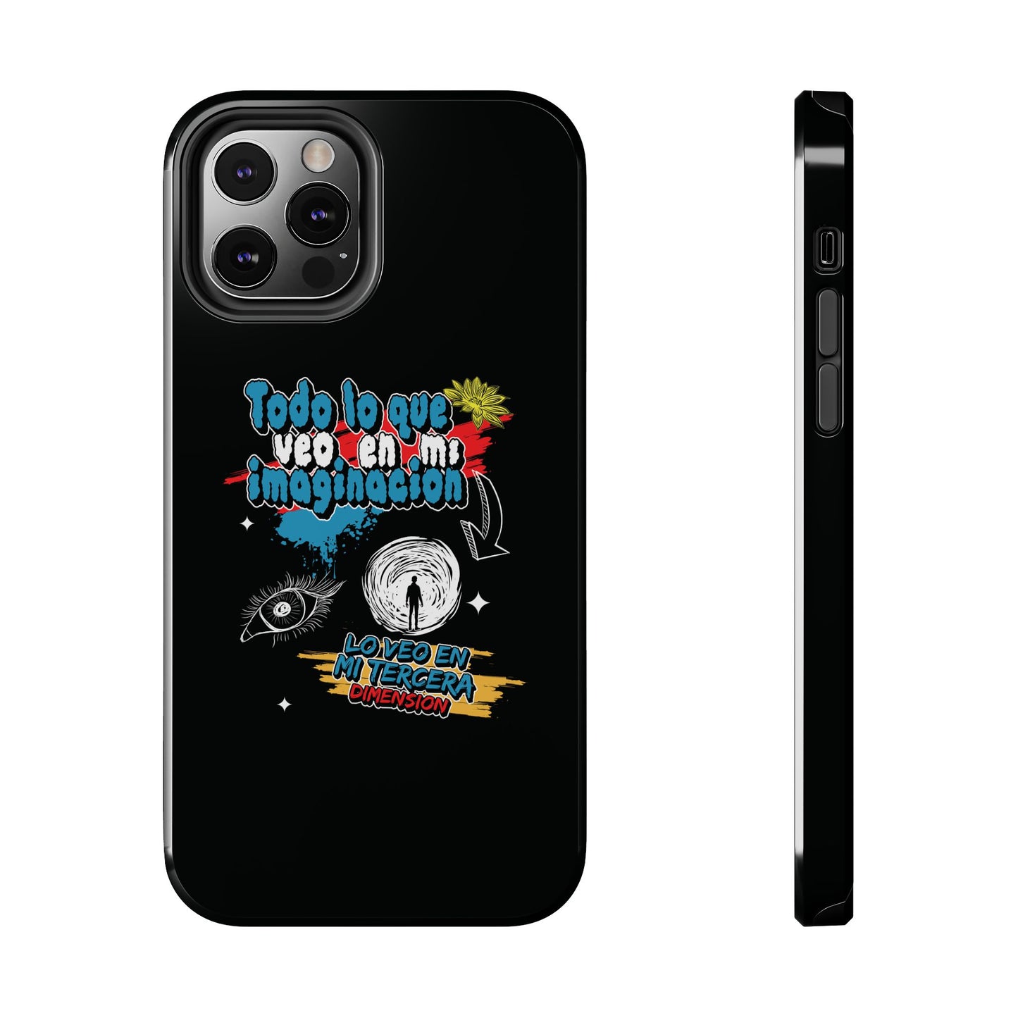 Funda para teléfono "Todo lo que veo en mi imaginación" - Negro
