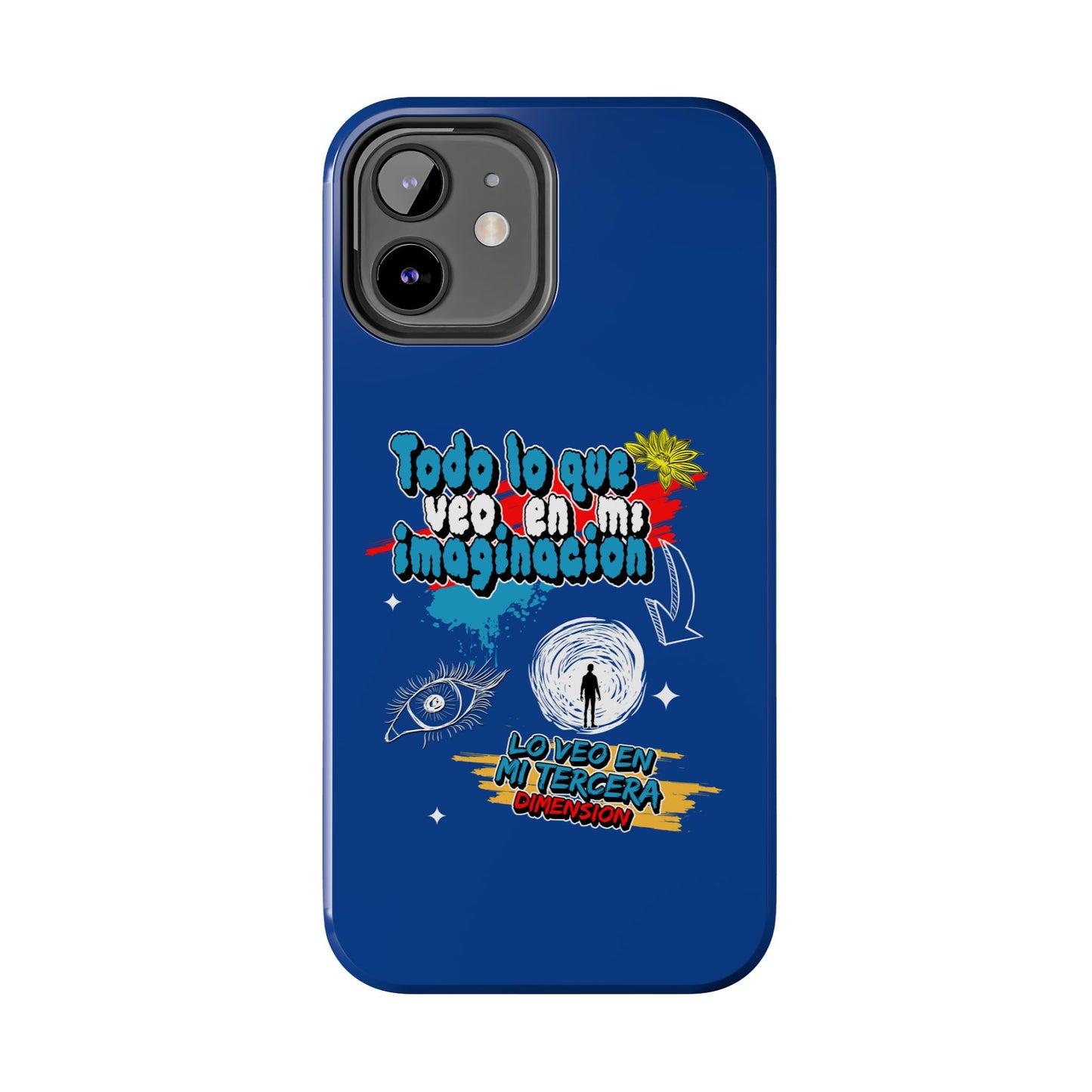 Funda para teléfono "Todo lo que veo en mi imaginación" - Azul