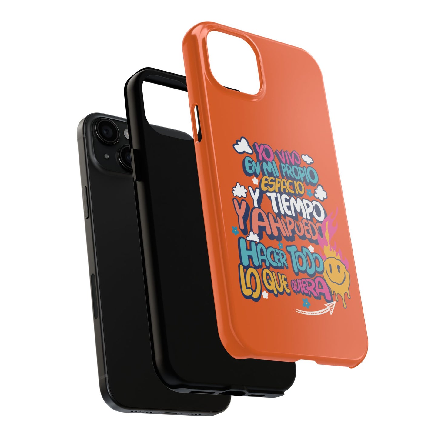 Funda para teléfono "Yo vivo en propio espacio y tiempo" - Naranja