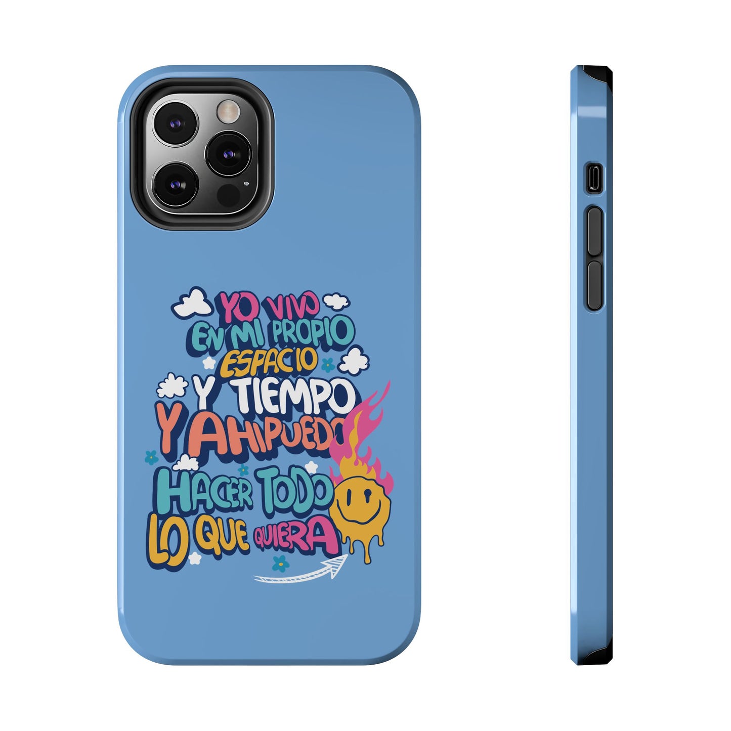 Funda para teléfono "Yo vivo en propio espacio y tiempo" - Celeste