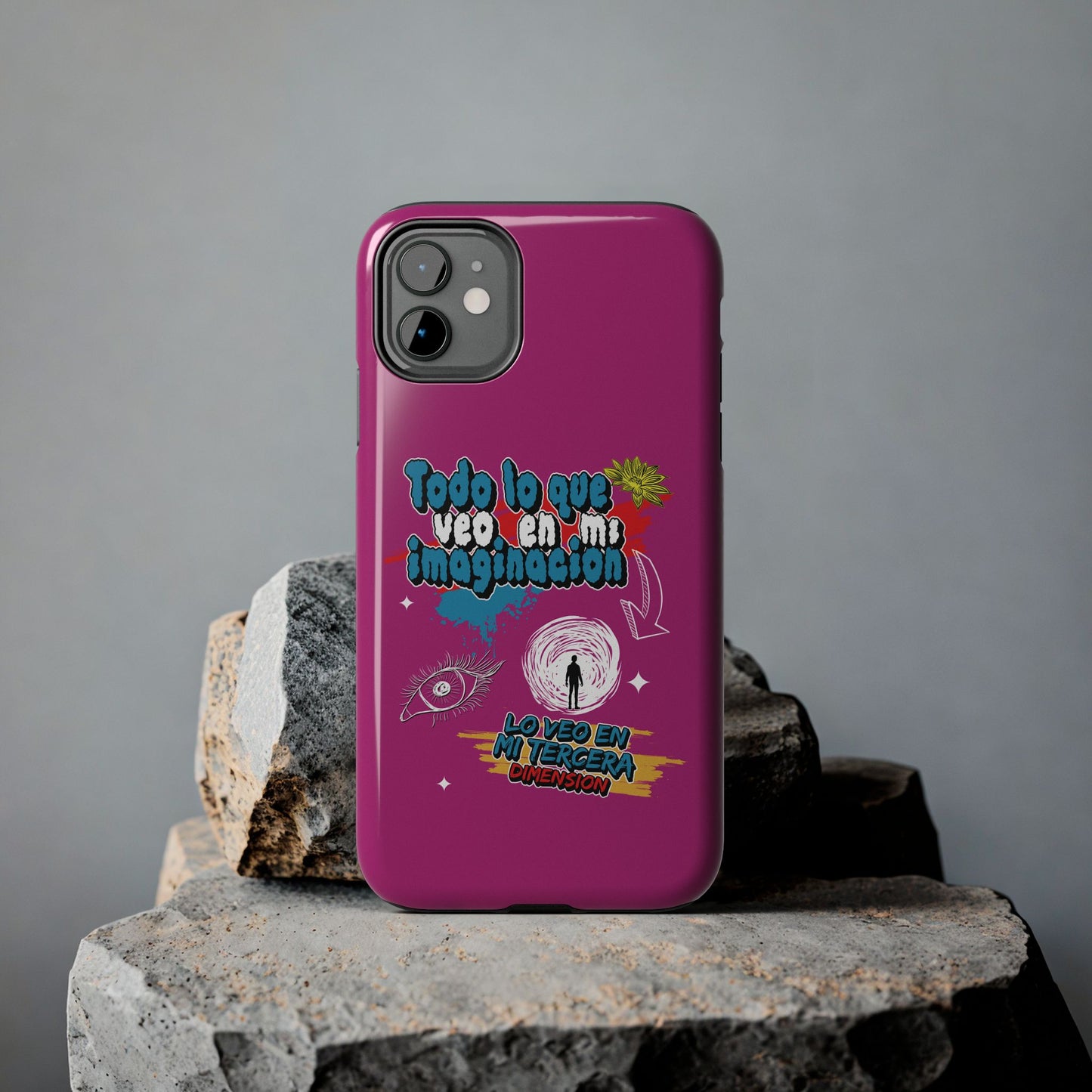 Funda para teléfono "Todo lo que veo en mi imaginación" - Fucsia