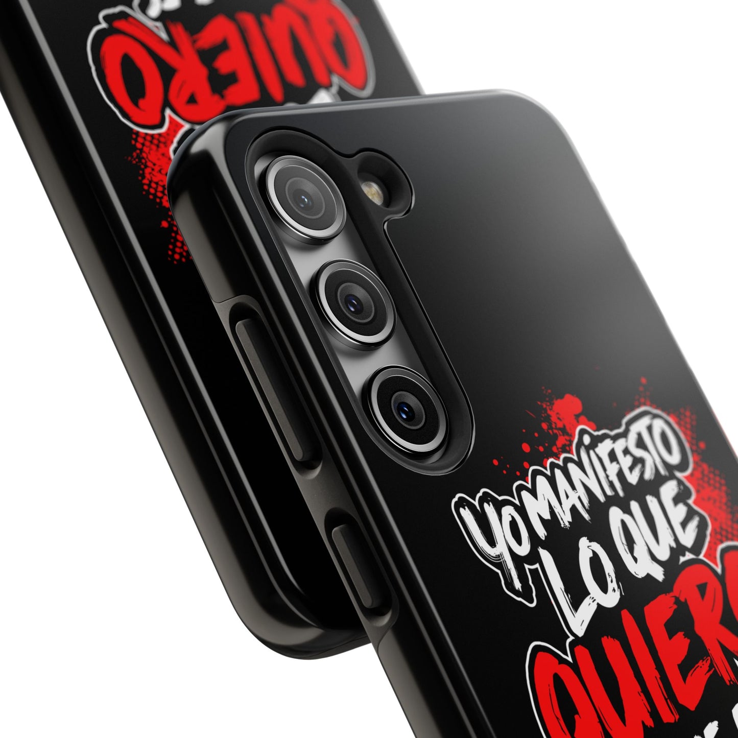 Funda para teléfono "Yo manifiesto lo que quiero" - Negro