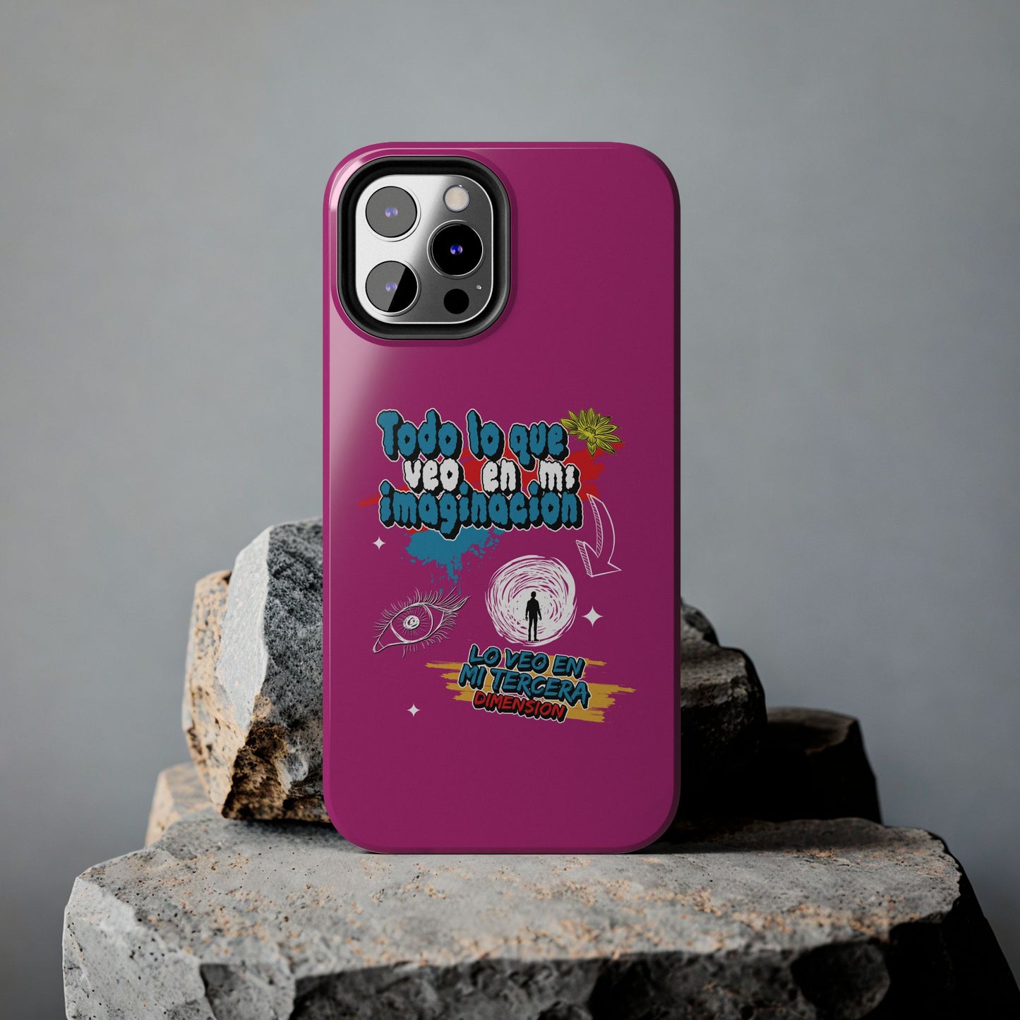 Funda para teléfono "Todo lo que veo en mi imaginación" - Fucsia