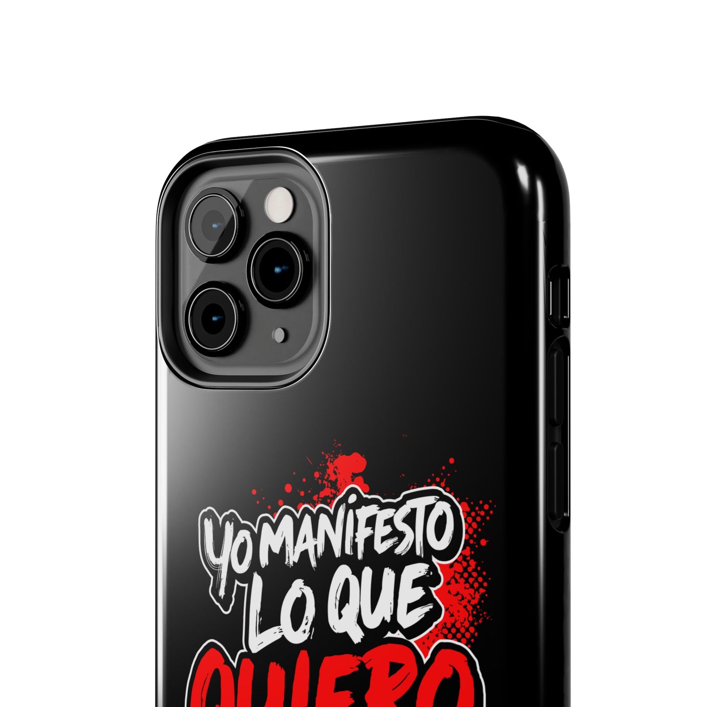 Funda para teléfono "Yo manifiesto lo que quiero" - Negro