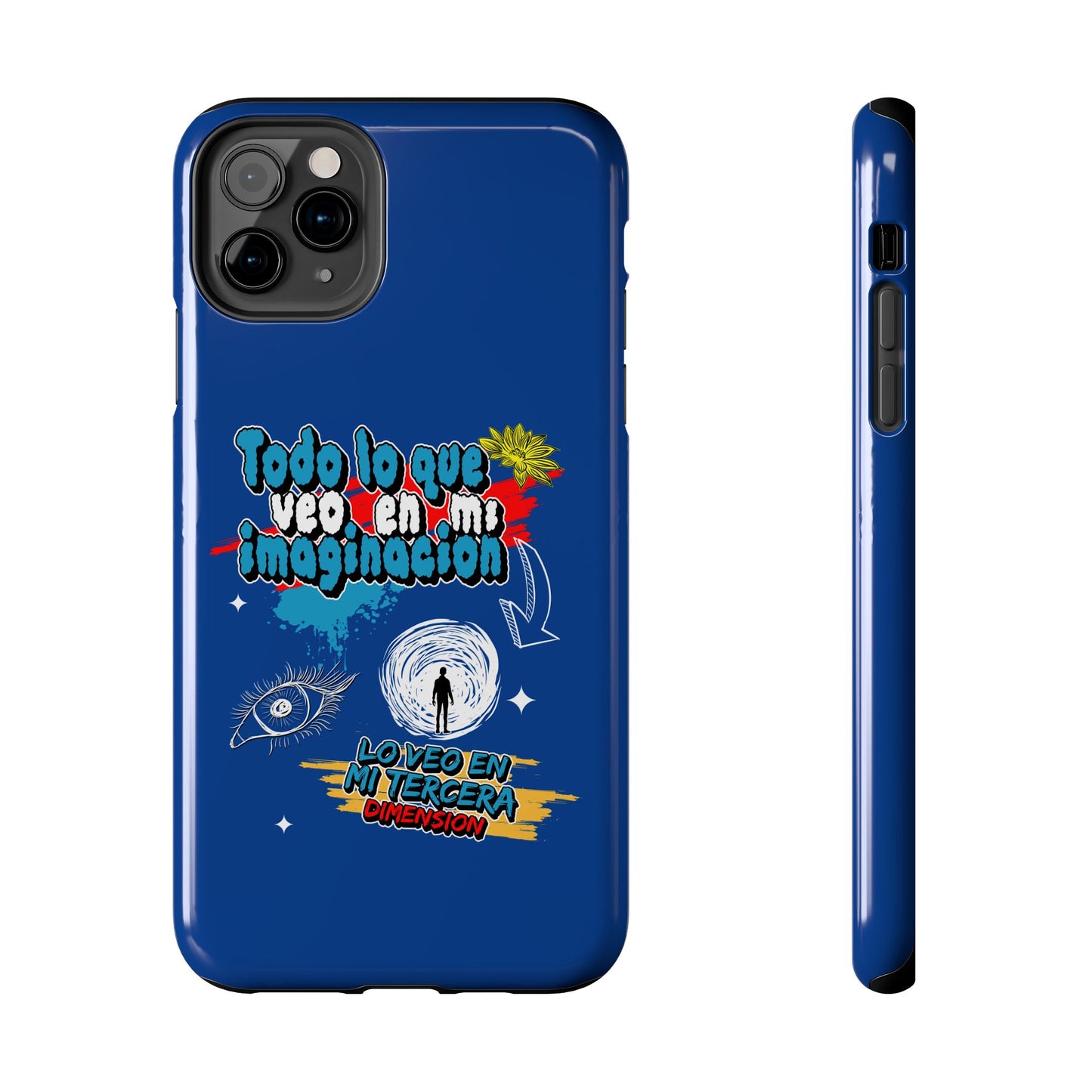 Funda para teléfono "Todo lo que veo en mi imaginación" - Azul