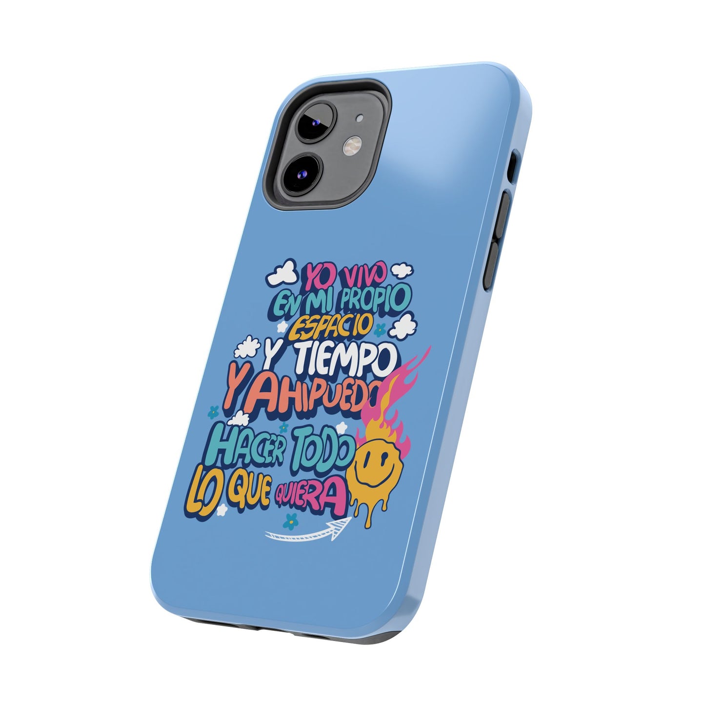 Funda para teléfono "Yo vivo en propio espacio y tiempo" - Celeste