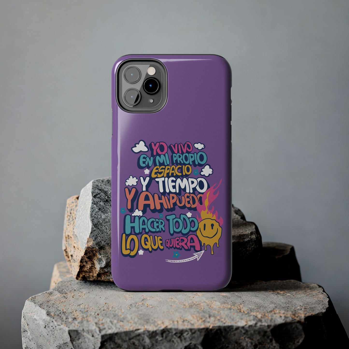 Funda para teléfono "Yo vivo en propio espacio y tiempo" - Lila