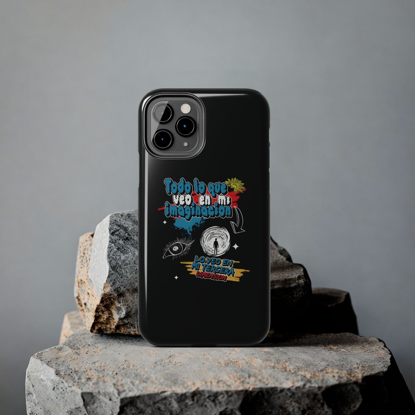 Funda para teléfono "Todo lo que veo en mi imaginación" - Negro