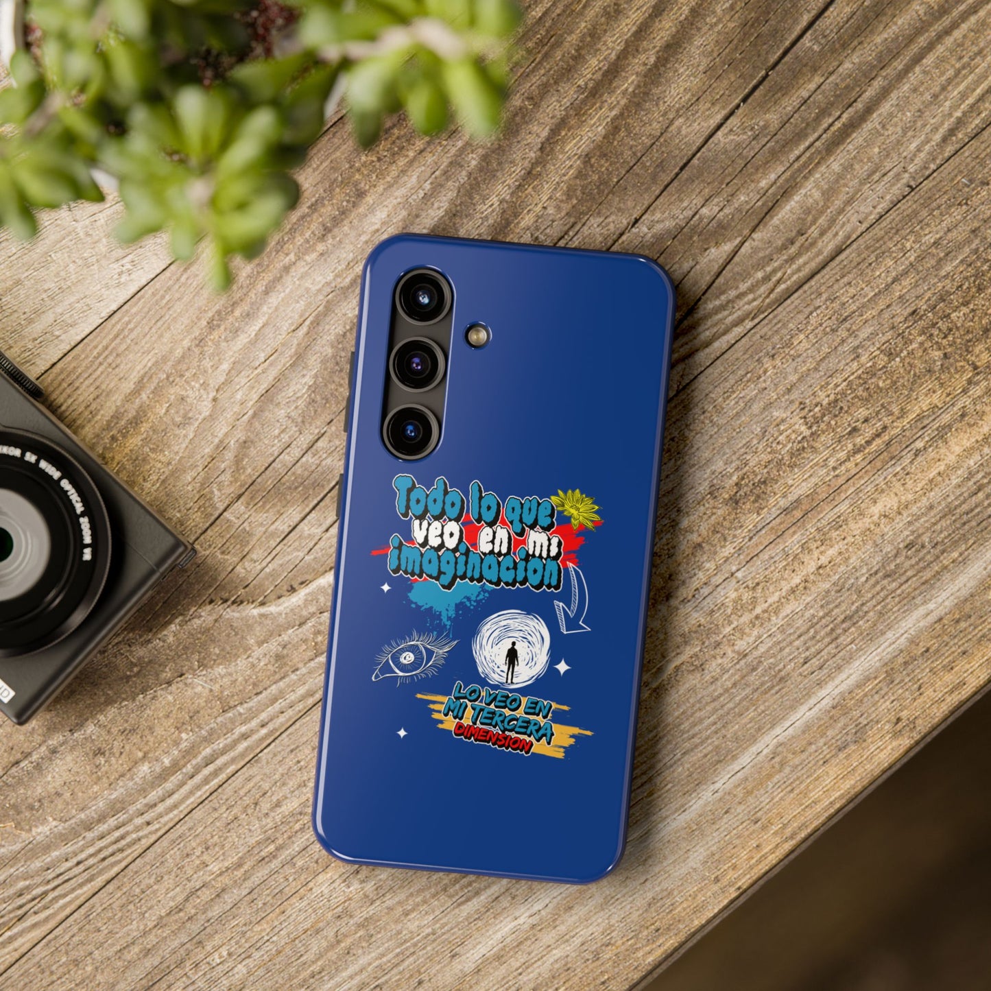 Funda para teléfono "Todo lo que veo en mi imaginación" - Azul