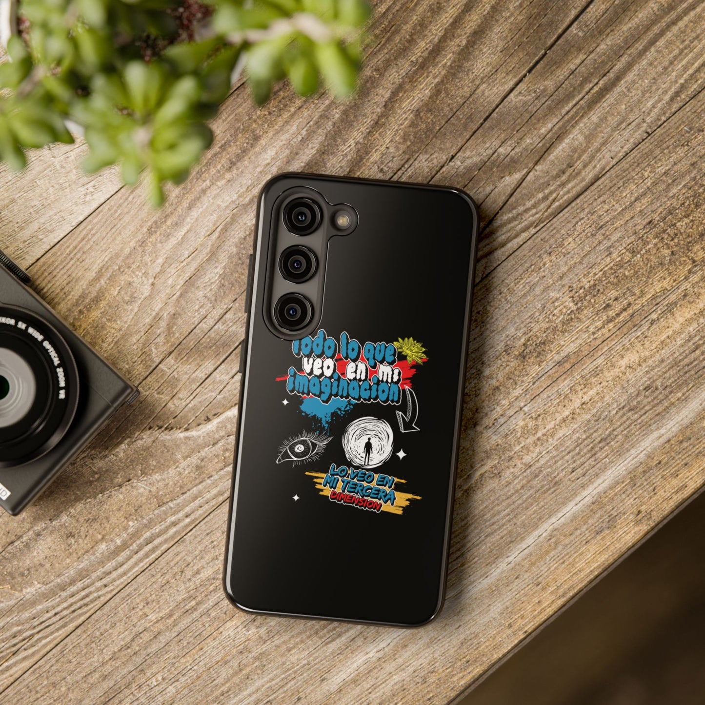 Funda para teléfono "Todo lo que veo en mi imaginación" - Negro