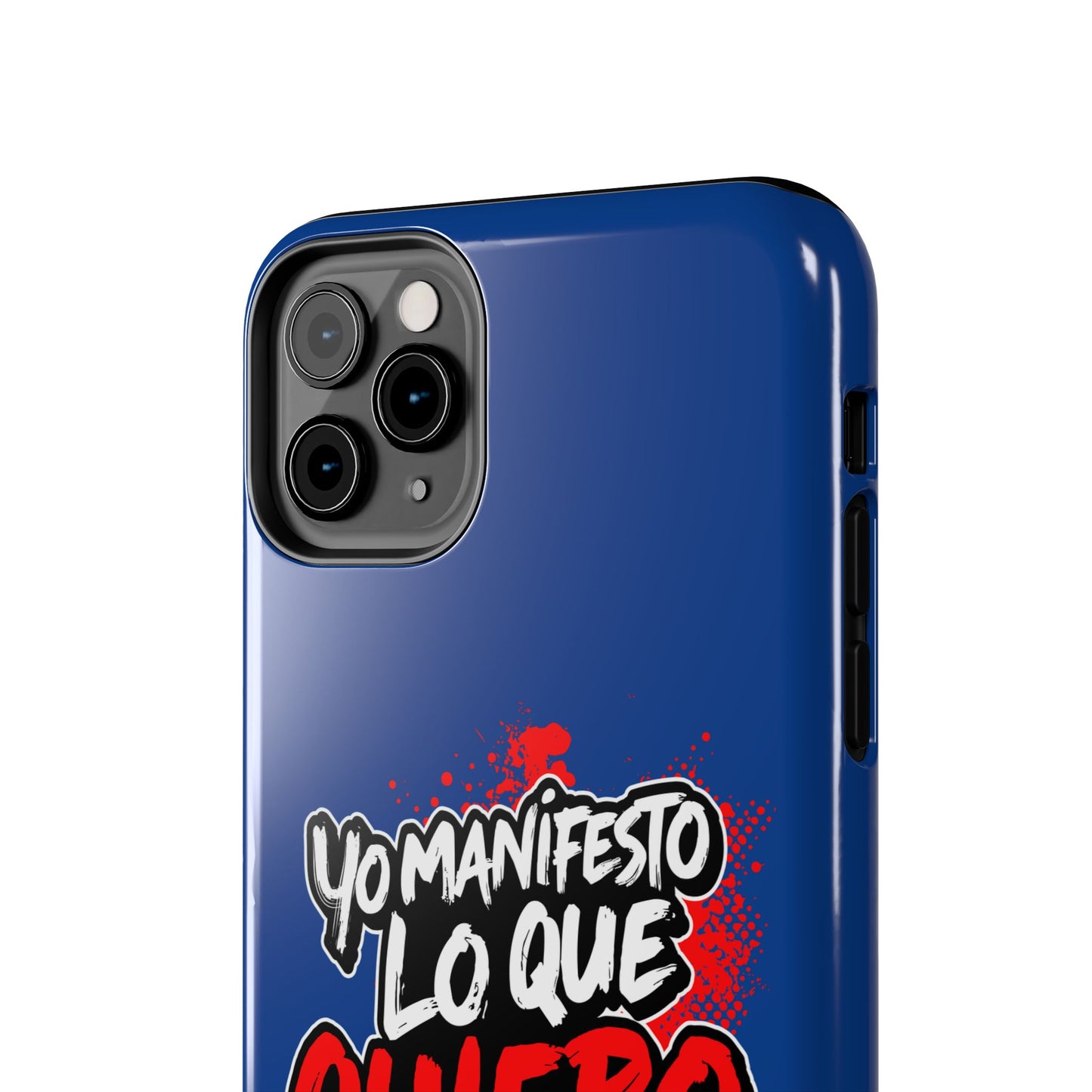 Funda para teléfono "Yo manifiesto lo que quiero" - Azul