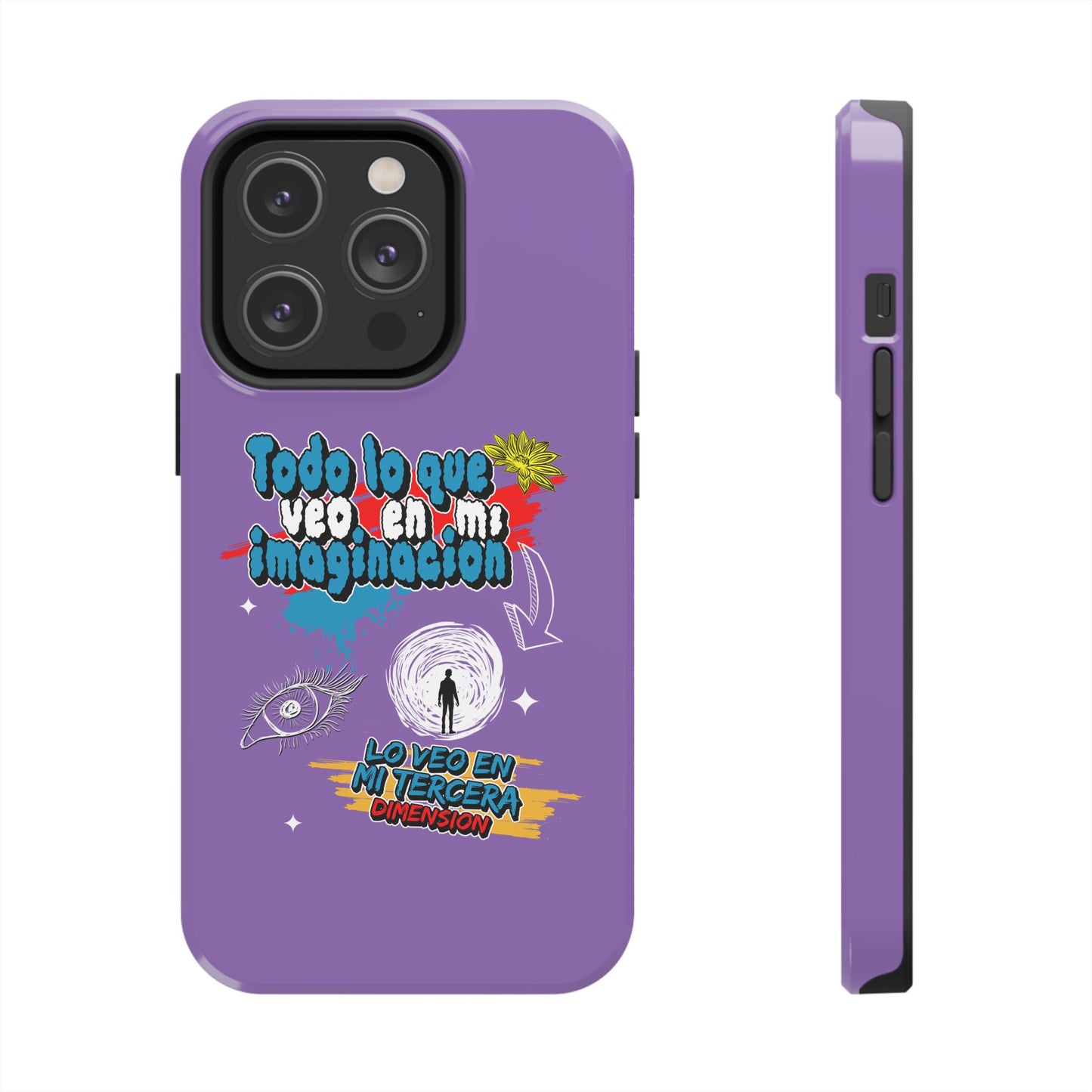 Funda para teléfono "Todo lo que veo en mi imaginación" - Lila