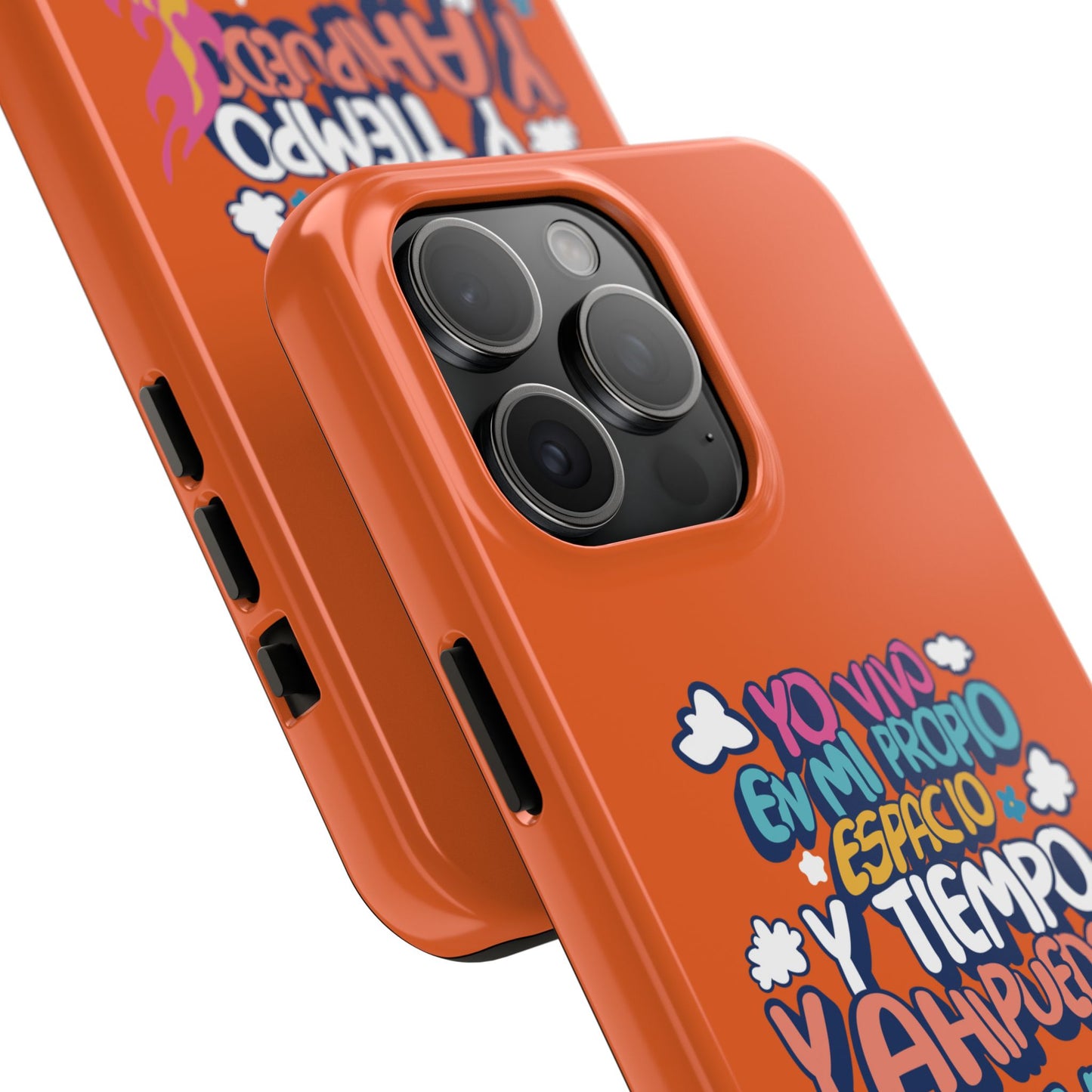 Funda para teléfono "Yo vivo en propio espacio y tiempo" - Naranja