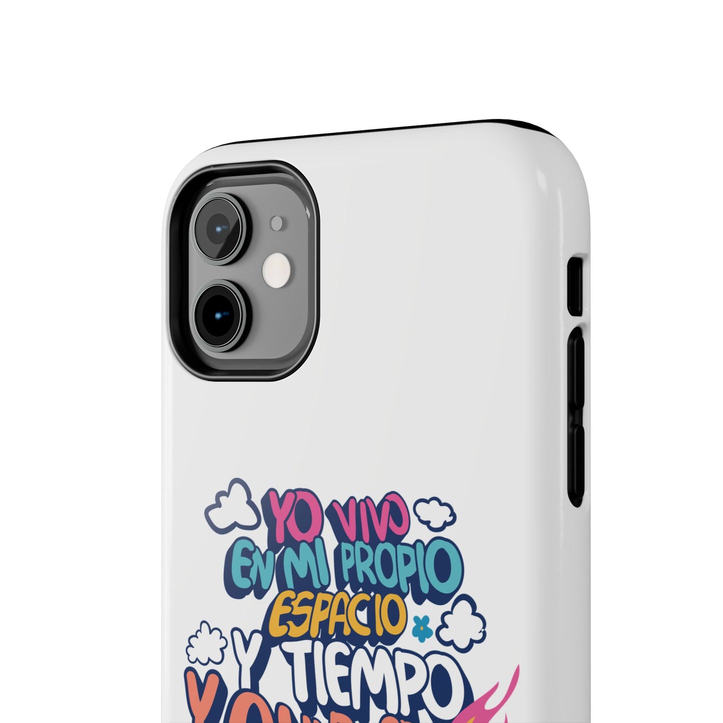 Funda para teléfono "Yo vivo en propio espacio y tiempo" - Blanco
