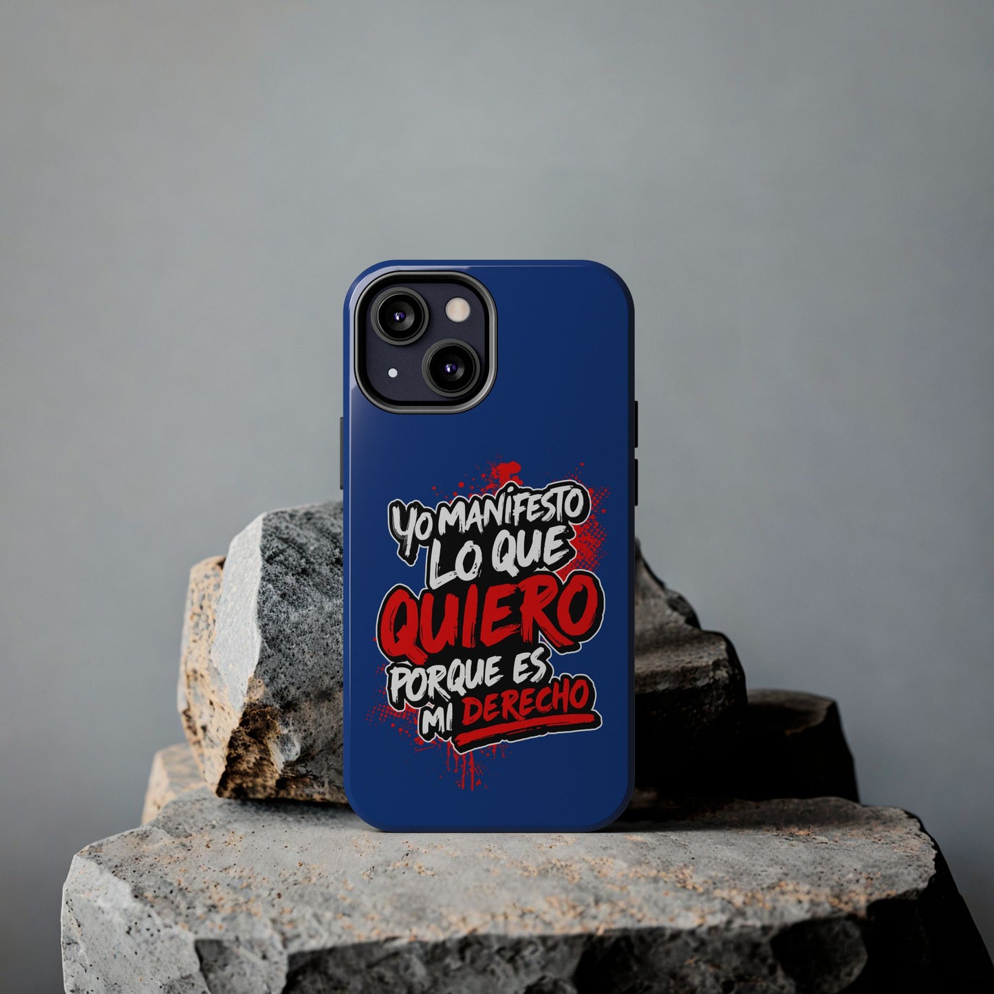 Funda para teléfono "Yo manifiesto lo que quiero" - Azul