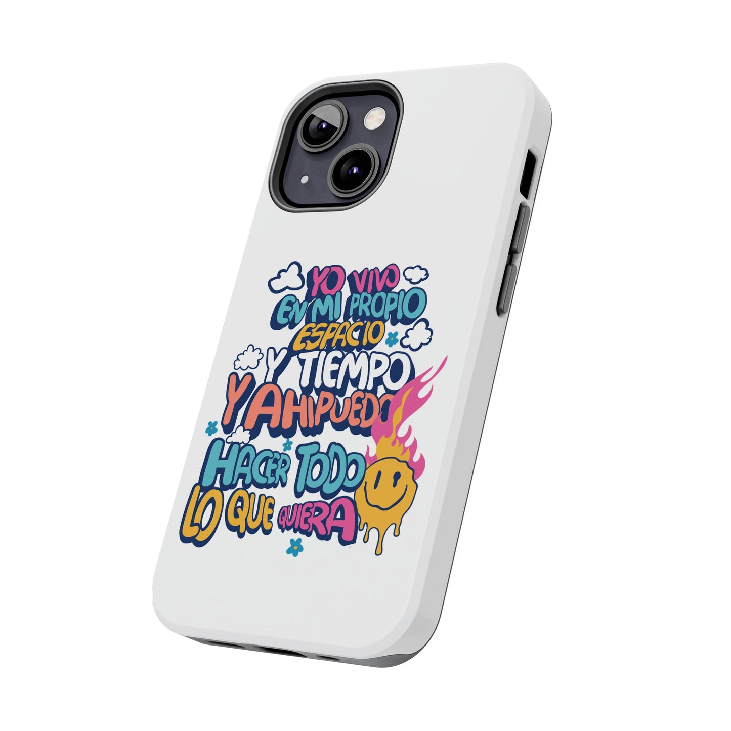 Funda para teléfono "Yo vivo en propio espacio y tiempo" - Blanco