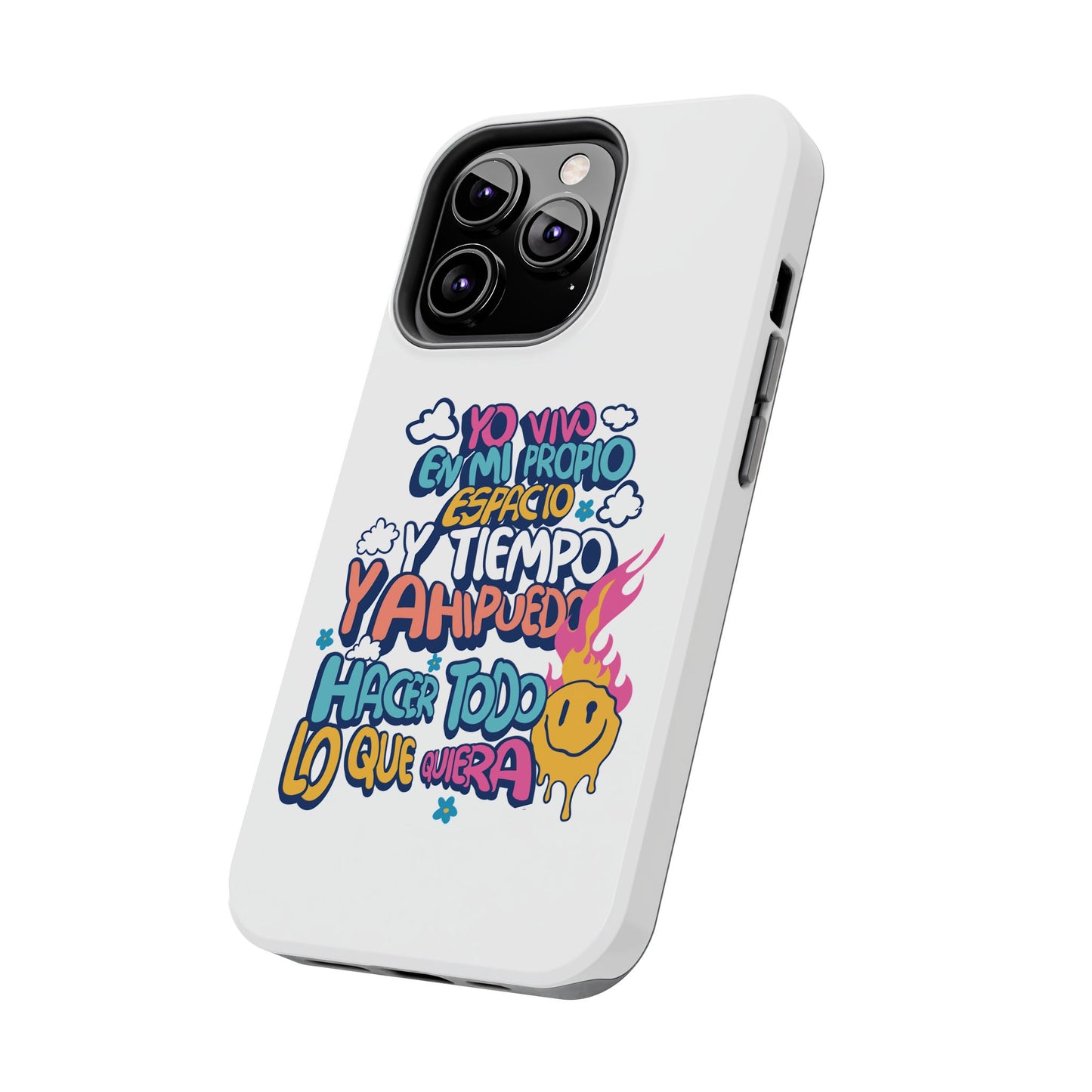 Funda para teléfono "Yo vivo en propio espacio y tiempo" - Blanco