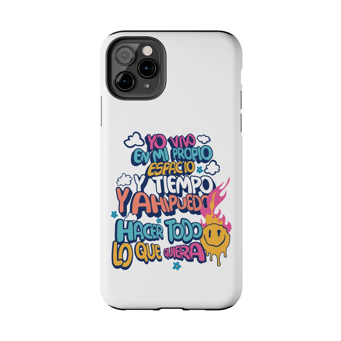 Funda para teléfono "Yo vivo en propio espacio y tiempo" - Blanco