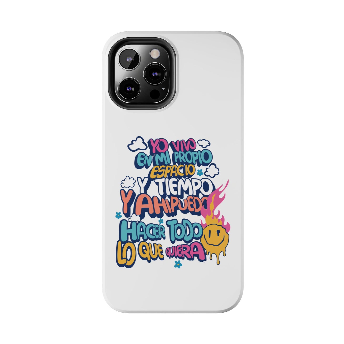 Funda para teléfono "Yo vivo en propio espacio y tiempo" - Blanco