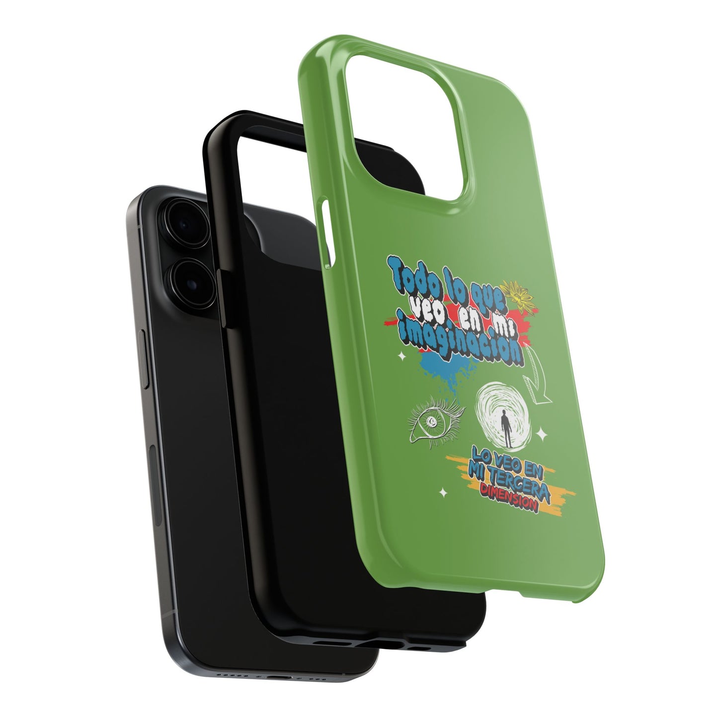 Funda para teléfono "Todo lo que veo en mi imaginación" - Verde