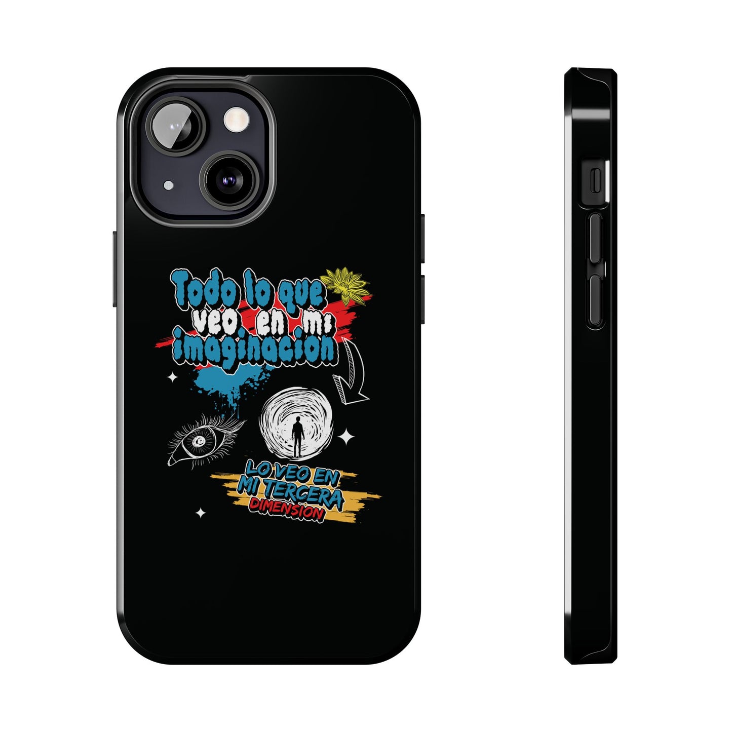 Funda para teléfono "Todo lo que veo en mi imaginación" - Negro