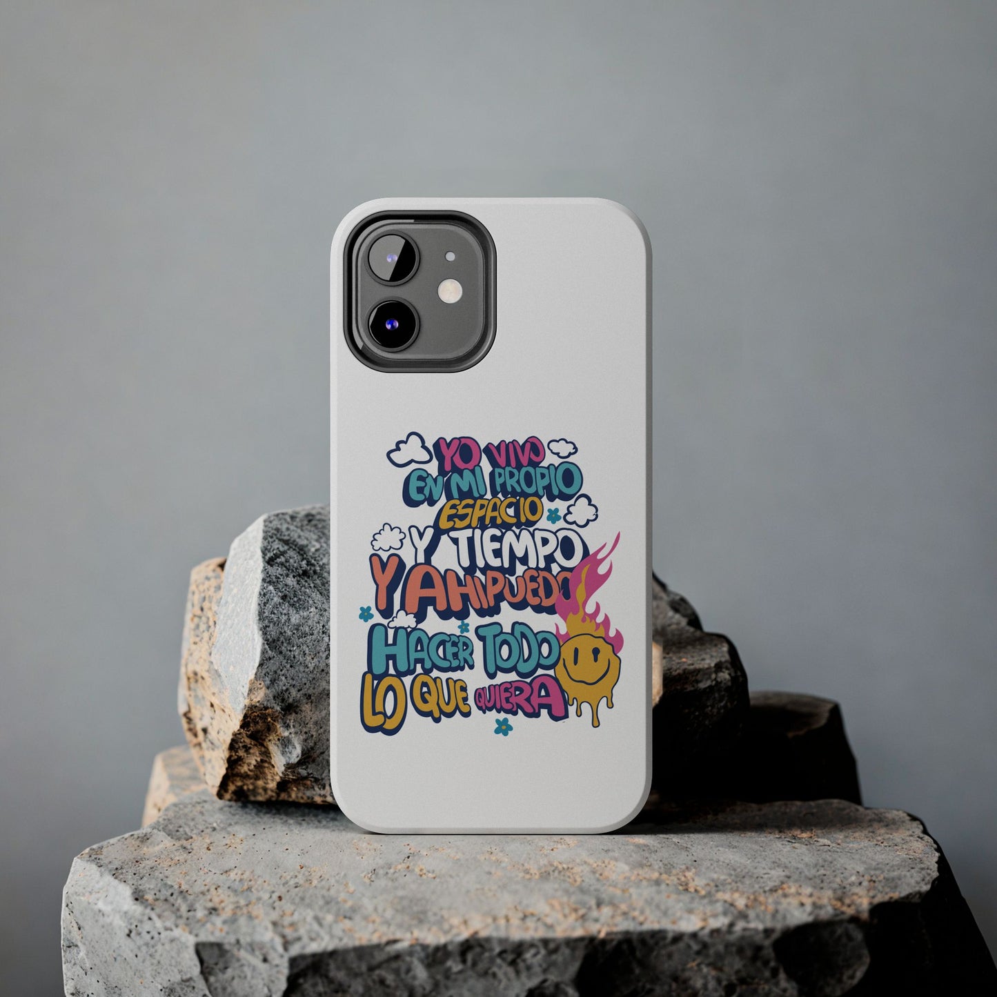Funda para teléfono "Yo vivo en propio espacio y tiempo" - Blanco