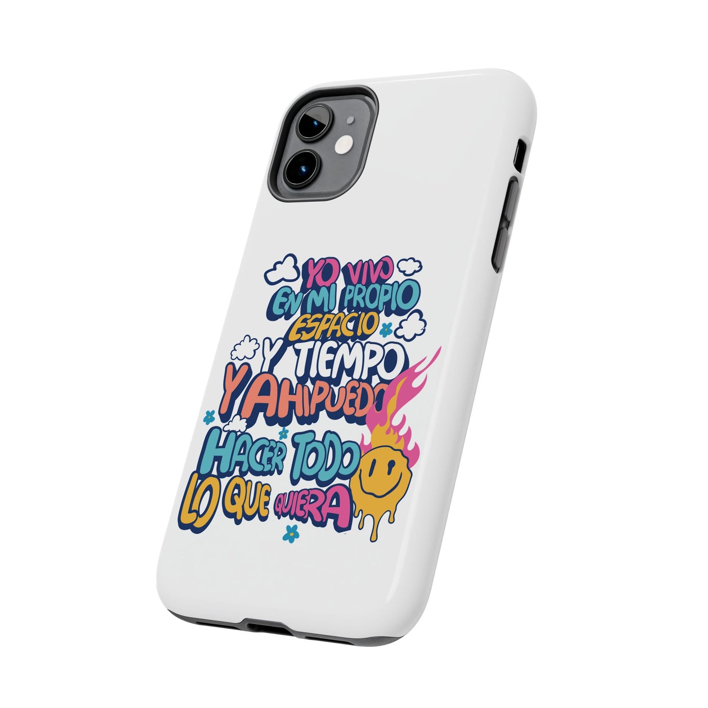Funda para teléfono "Yo vivo en propio espacio y tiempo" - Blanco