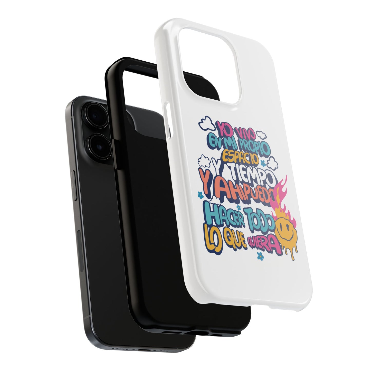 Funda para teléfono "Yo vivo en propio espacio y tiempo" - Blanco