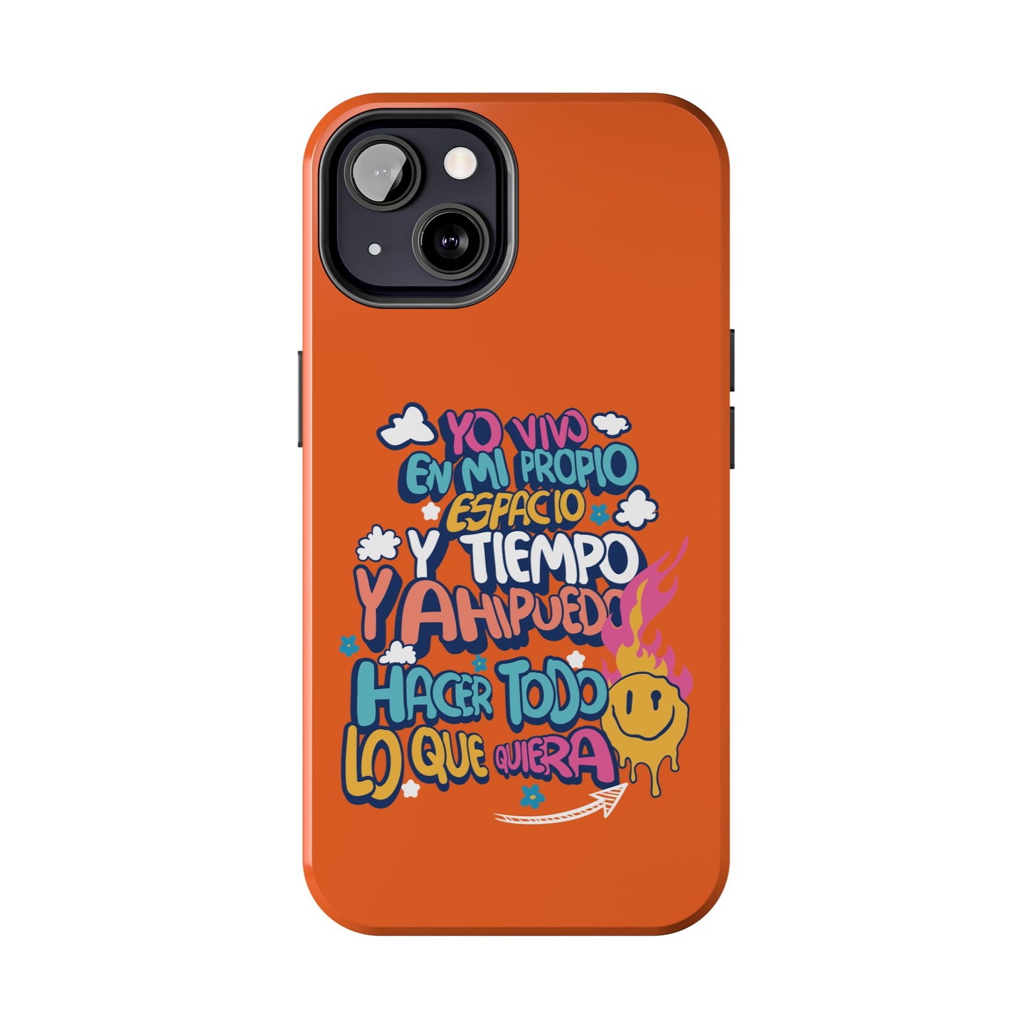 Funda para teléfono "Yo vivo en propio espacio y tiempo" - Naranja