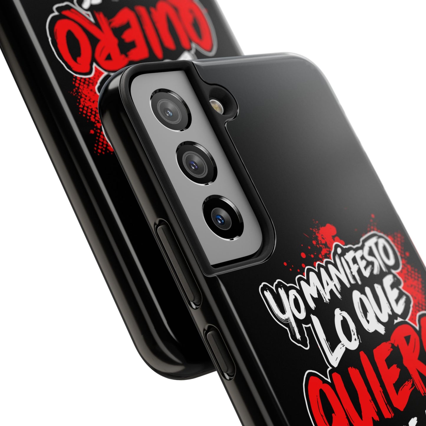 Funda para teléfono "Yo manifiesto lo que quiero" - Negro