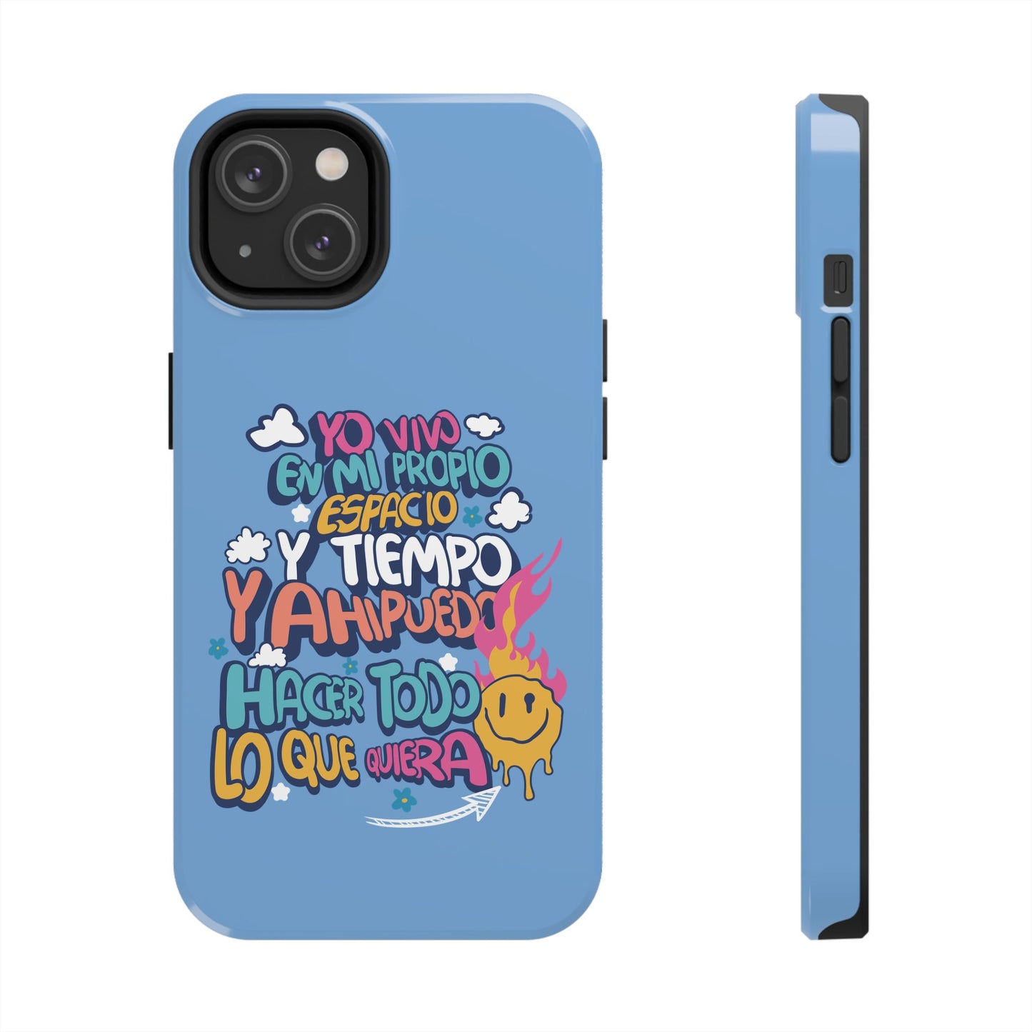 Funda para teléfono "Yo vivo en propio espacio y tiempo" - Celeste