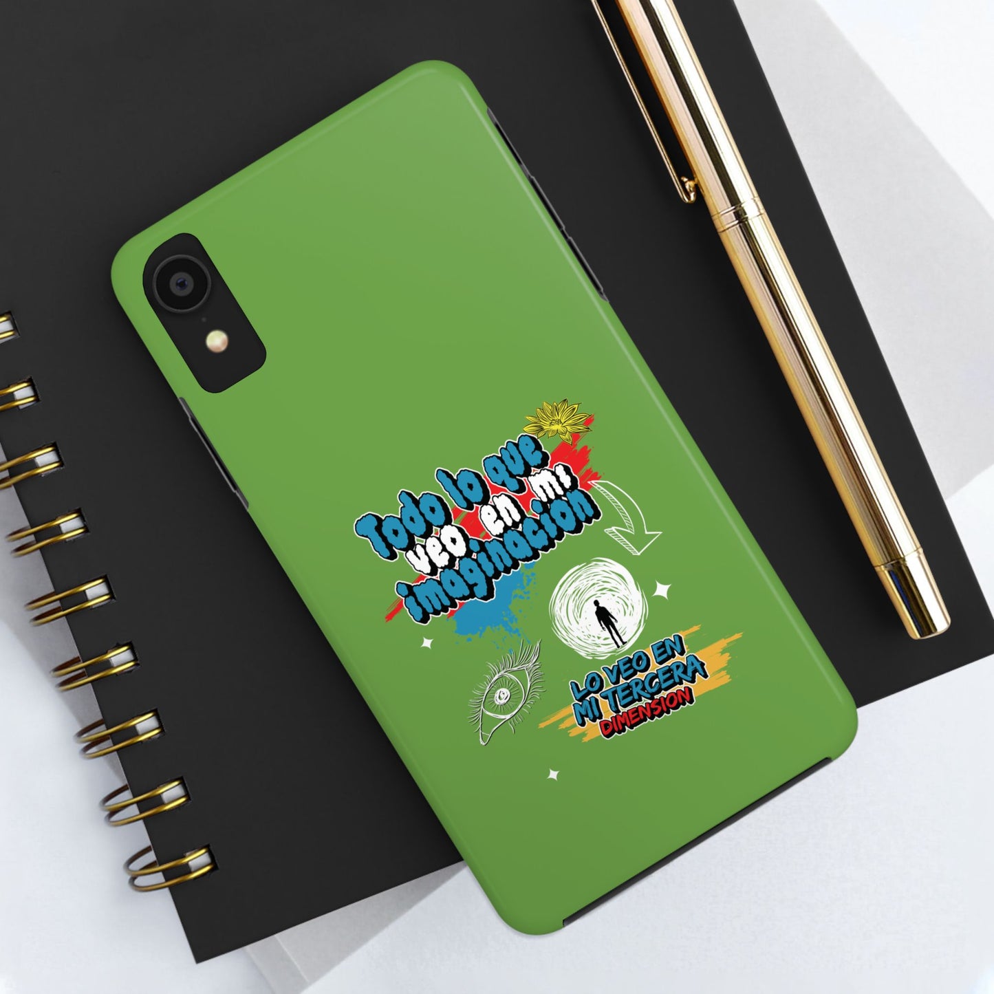 Funda para teléfono "Todo lo que veo en mi imaginación" - Verde