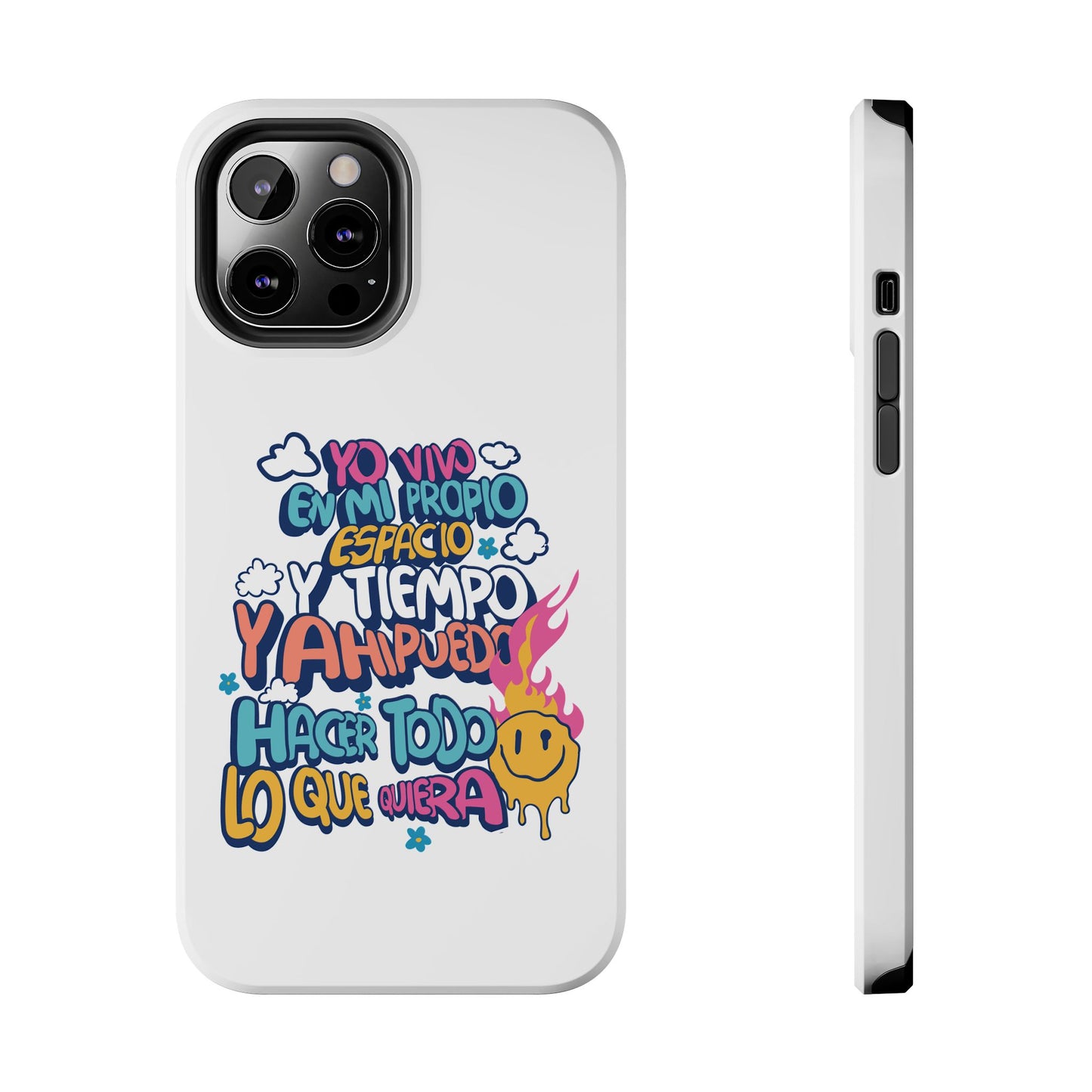 Funda para teléfono "Yo vivo en propio espacio y tiempo" - Blanco