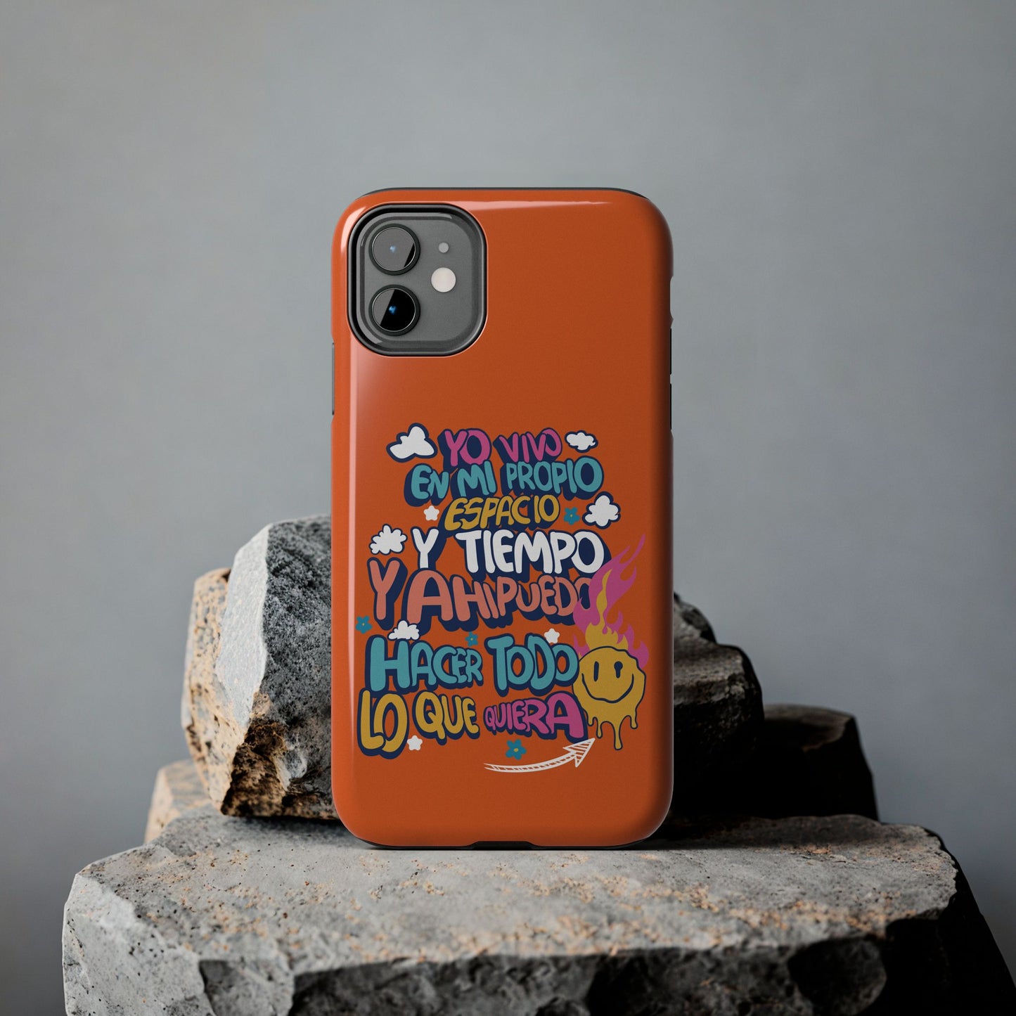 Funda para teléfono "Yo vivo en propio espacio y tiempo" - Naranja