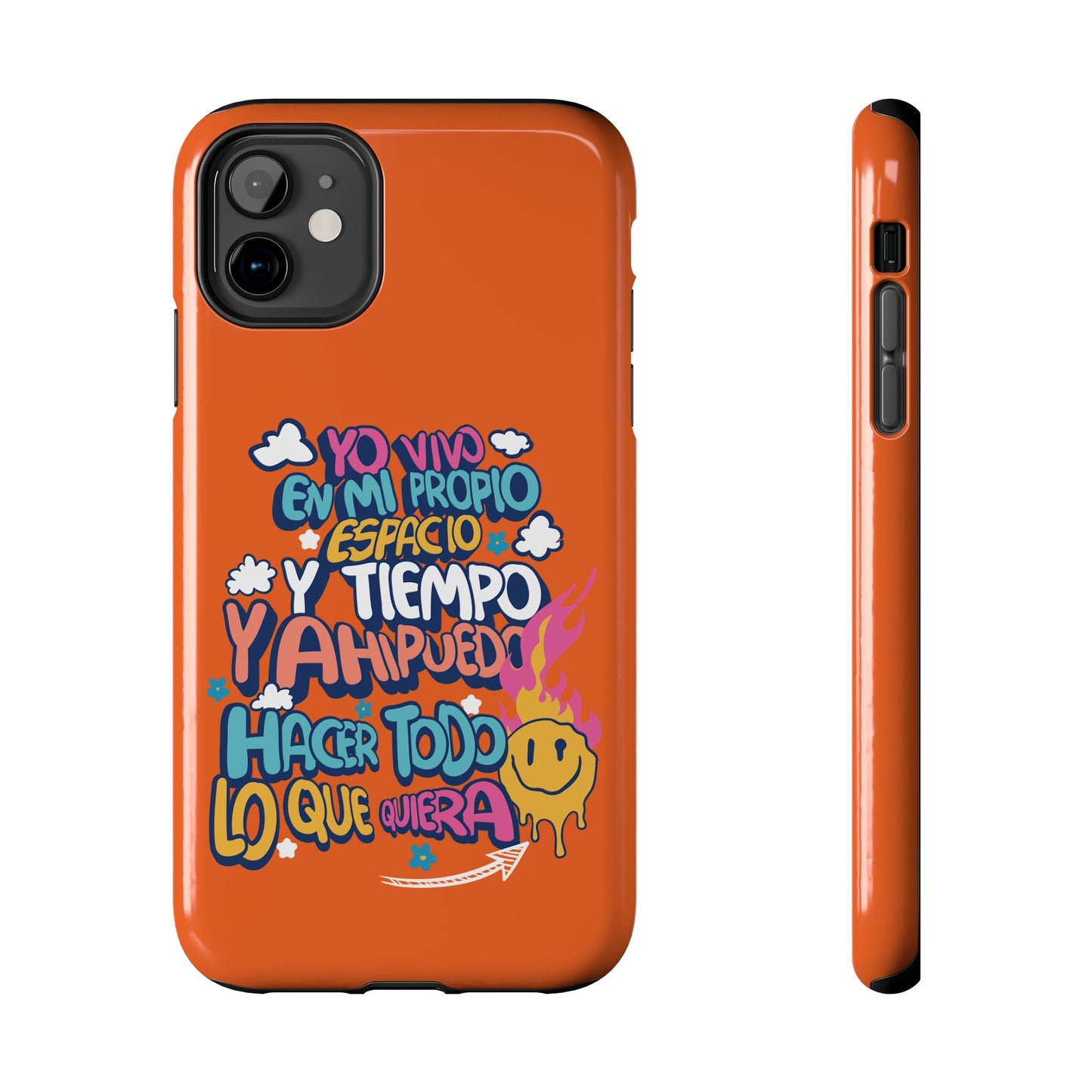 Funda para teléfono "Yo vivo en propio espacio y tiempo" - Naranja