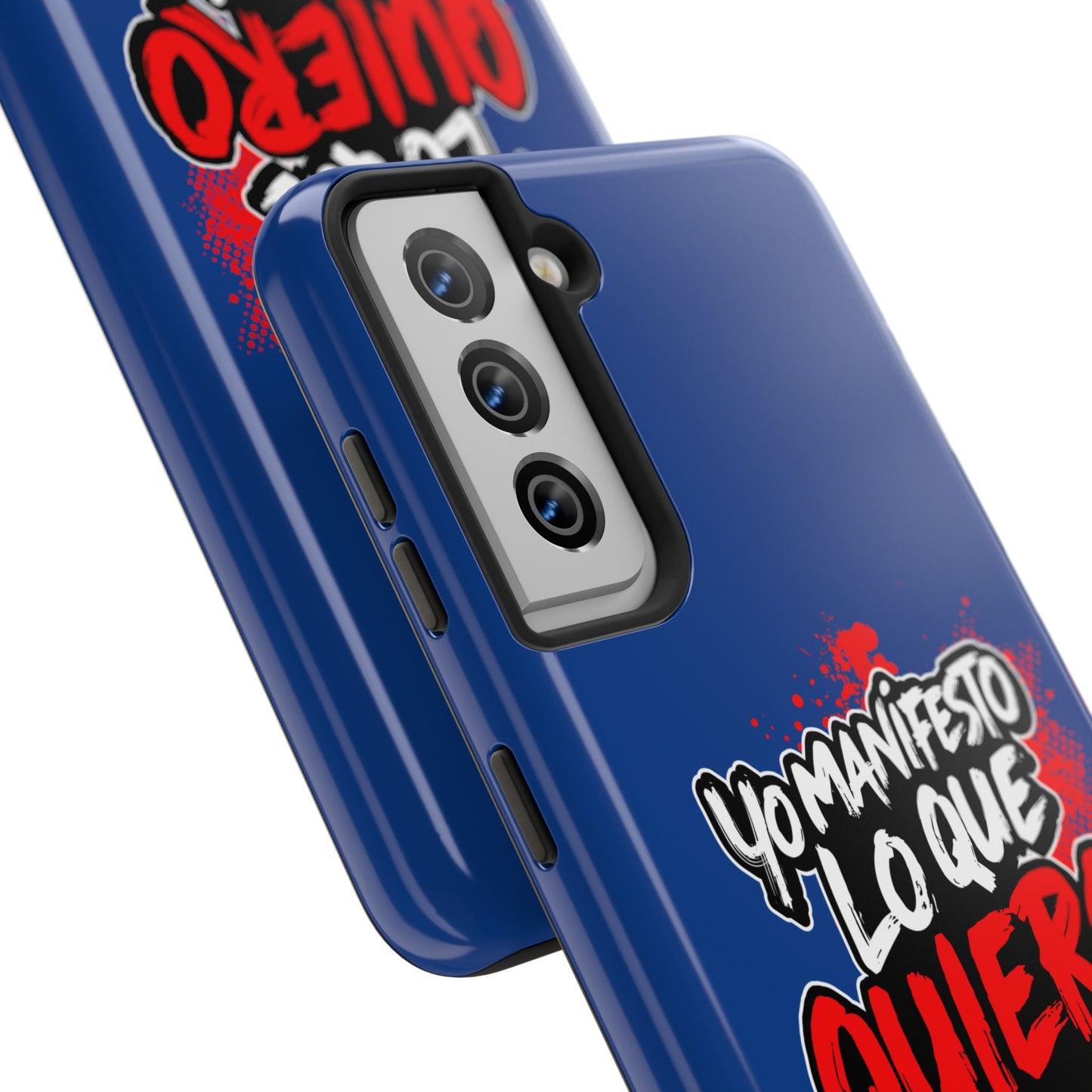 Funda para teléfono "Yo manifiesto lo que quiero" - Azul