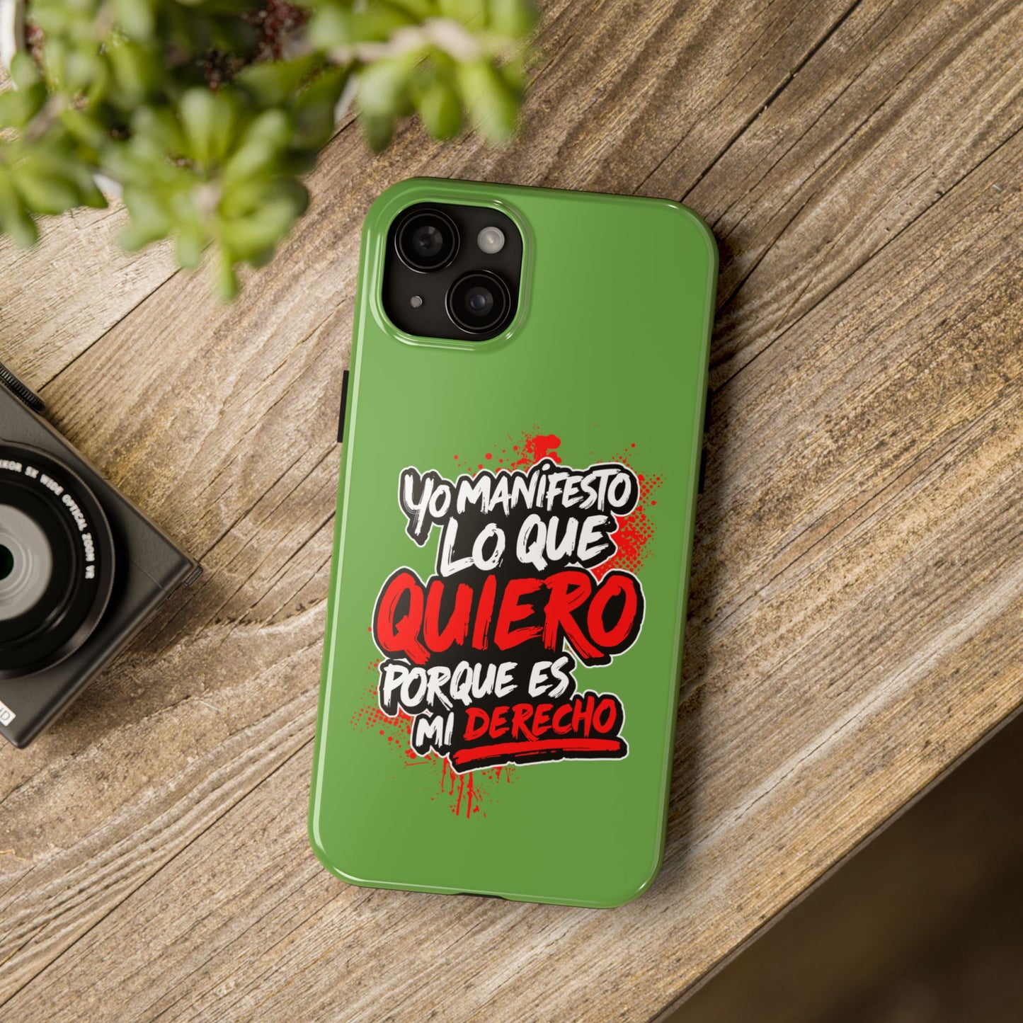Funda para teléfono "Yo manifiesto lo que quiero" - Verde