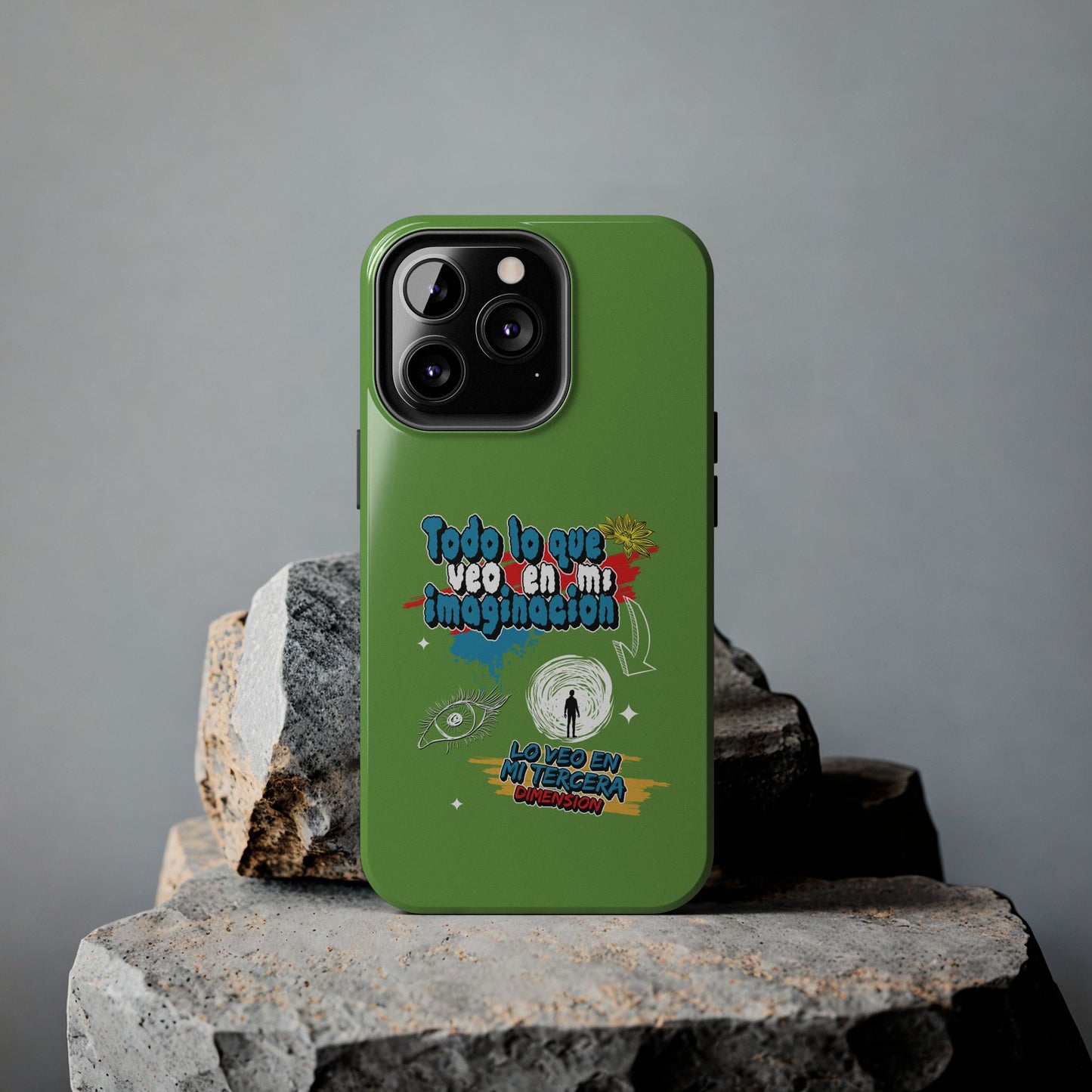 Funda para teléfono "Todo lo que veo en mi imaginación" - Verde