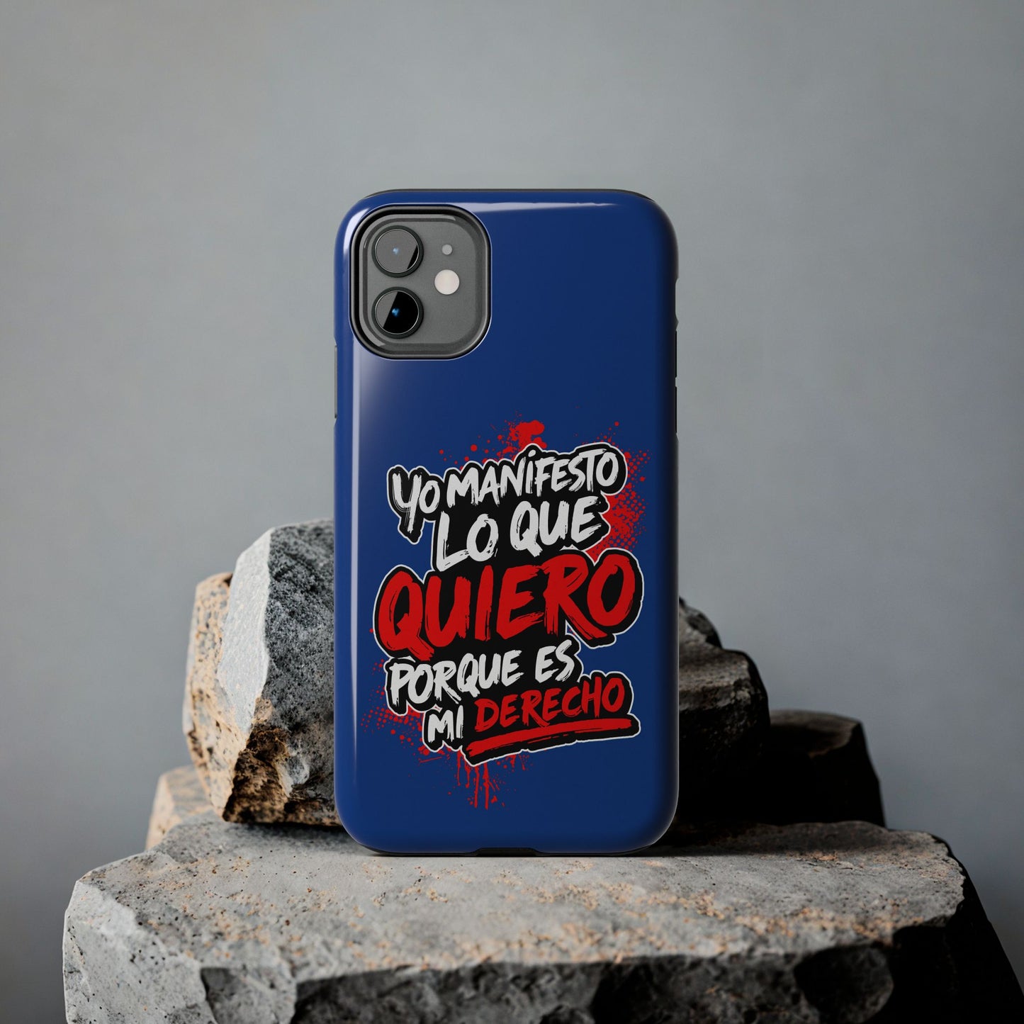 Funda para teléfono "Yo manifiesto lo que quiero" - Azul