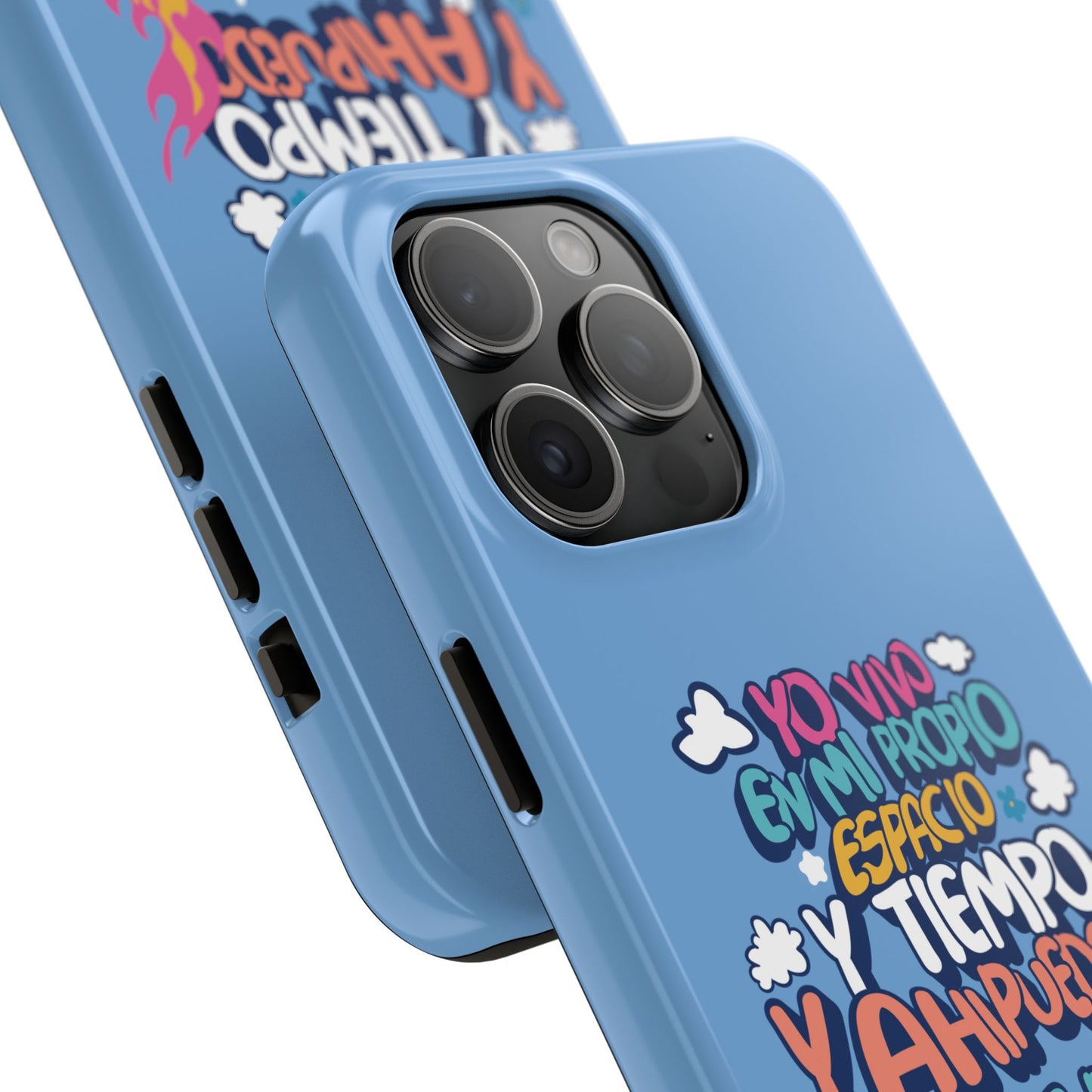 Funda para teléfono "Yo vivo en propio espacio y tiempo" - Celeste