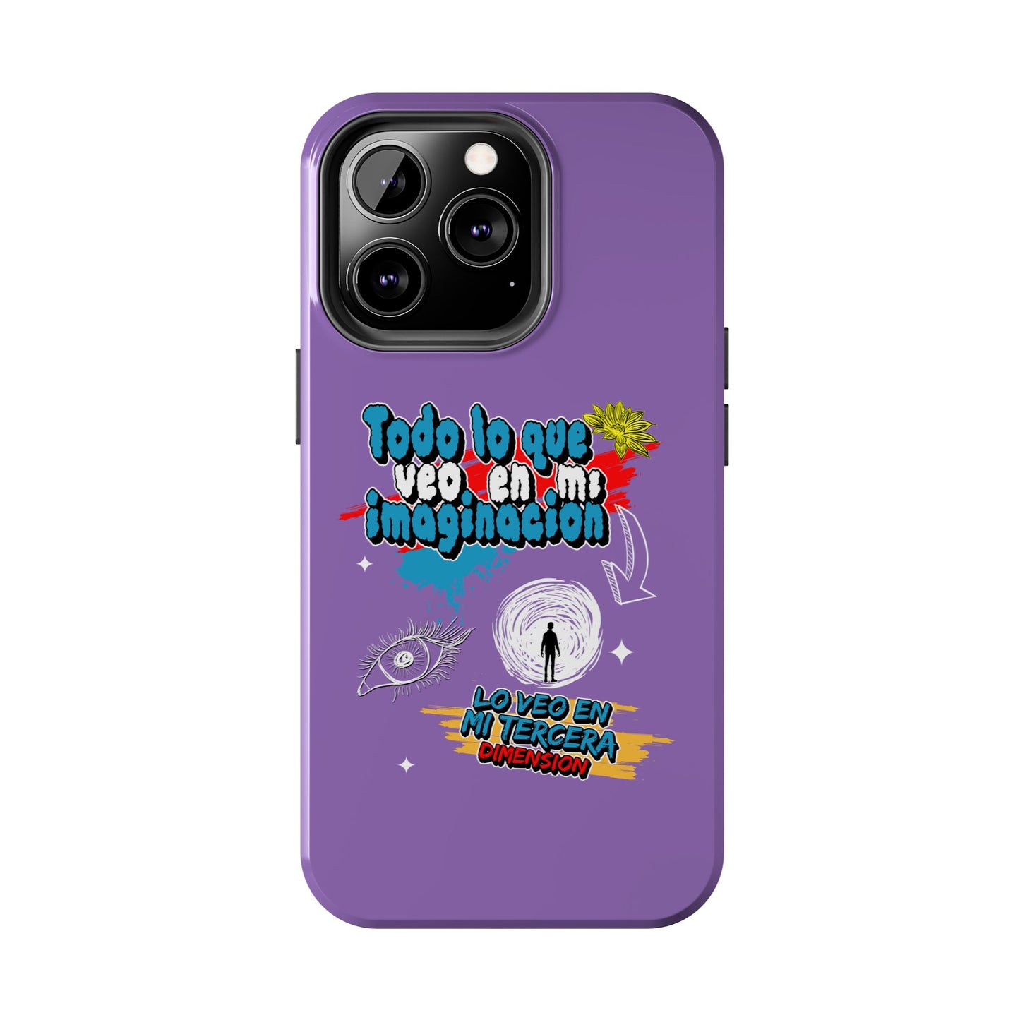 Funda para teléfono "Todo lo que veo en mi imaginación" - Lila