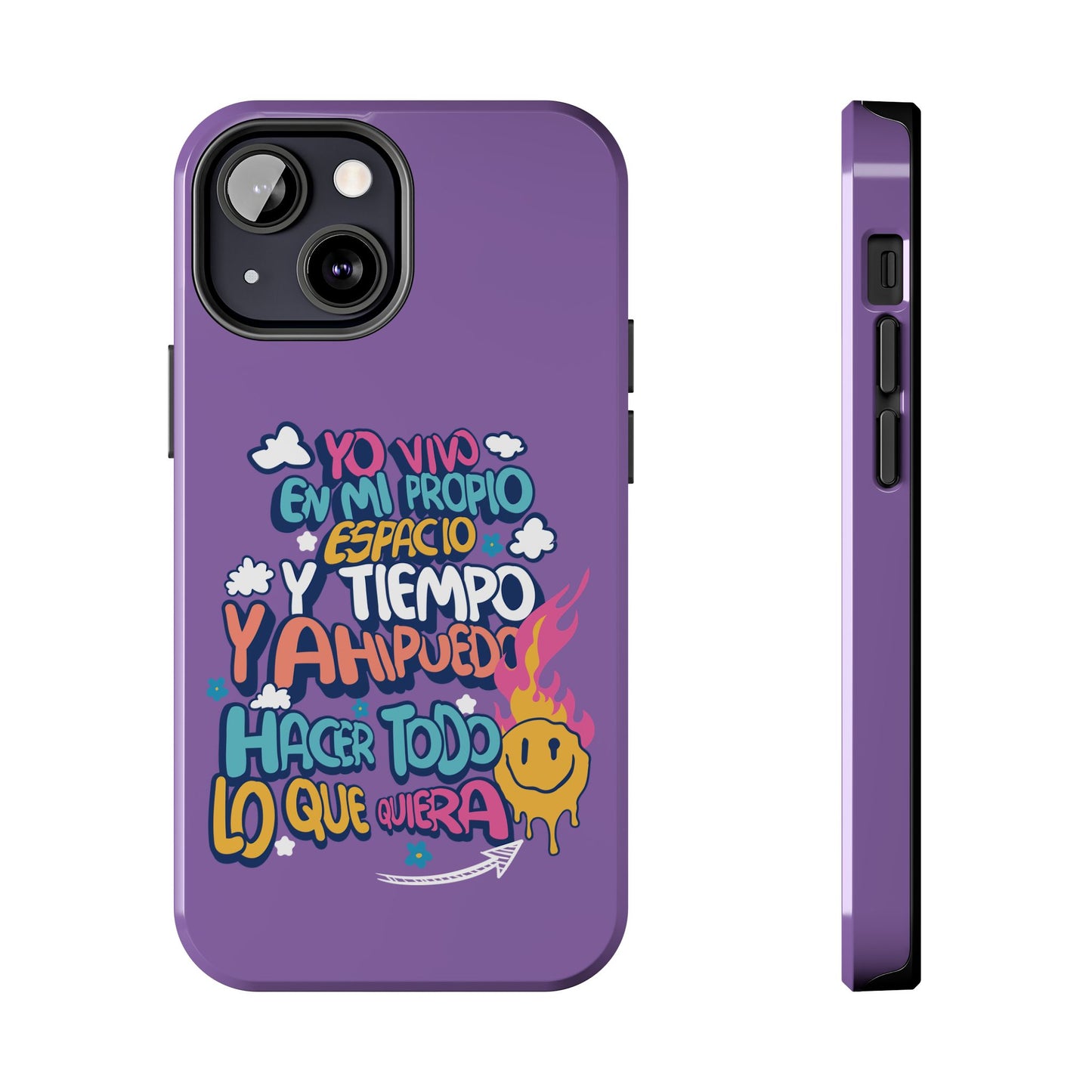 Funda para teléfono "Yo vivo en propio espacio y tiempo" - Lila